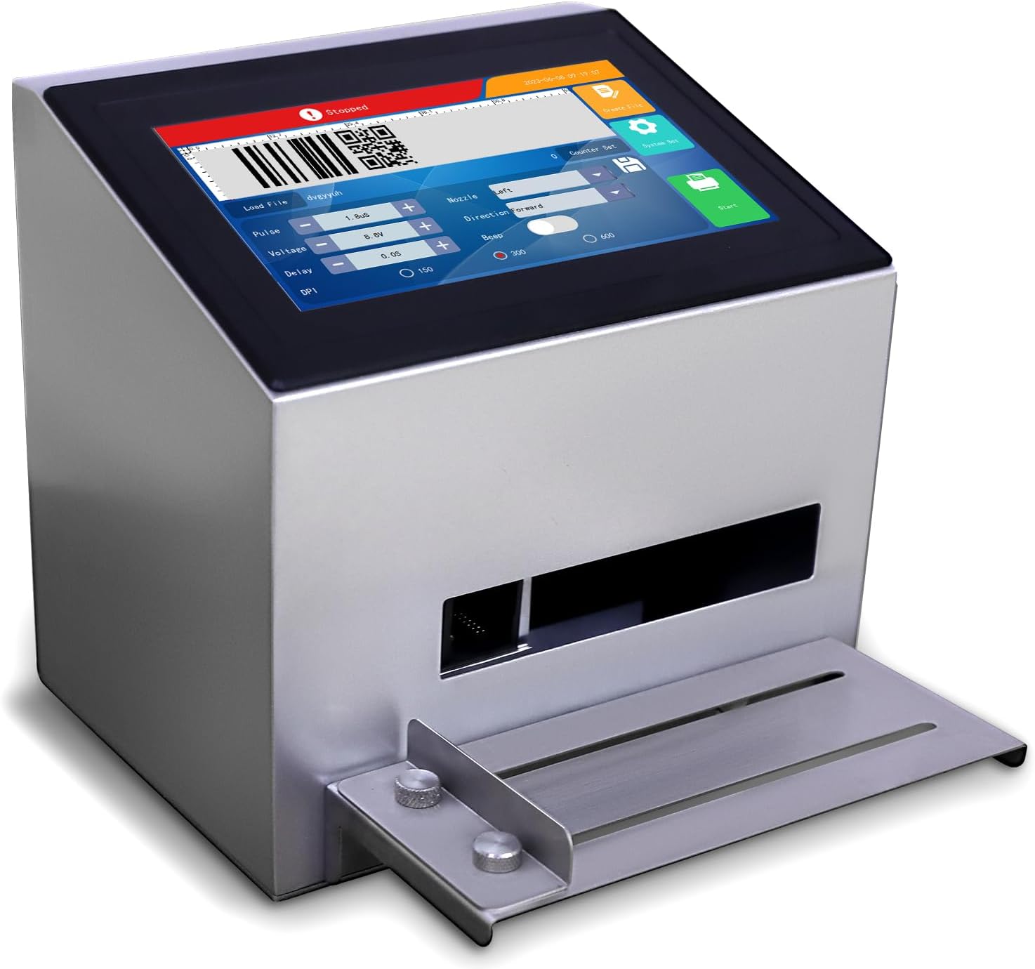 PEKOKO 7 Inch Touch Screen Inkjet Coding Machine MD1 with 42ml Original Fast-Drying Ink Cartridge JS12 Intelligence Batch Printer for Date/Time/Barcode/QR Code/Batch Number/Label/Picture PEKOKO 7 Inch Touch Screen Inkjet Coding Machine MD1 with 42ml Original Fast-Drying Ink Cartridge JS12 Intelligence Batch Printer for Date/Time/Barcode/QR Code/Batch Number/Label/Picture