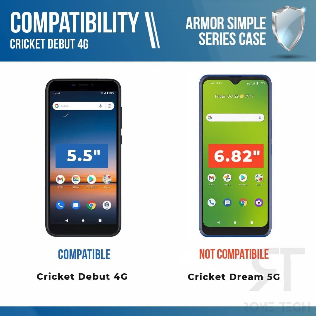 Rome Tech Belt Clip Holster Case for Cricket Debut 4G 5.5″ (2021) – Dual Layer Shockproof Cell Phone Cover with Kickstand – Heavy Duty Cricket Debut Phone Case with Clip On – Black Rome Tech Belt Clip Holster Case for Cricket Debut 4G 5.5″ (2021) – Dual Layer Shockproof Cell Phone Cover with Kickstand – Heavy Duty Cricket Debut Phone Case with Clip On – Black