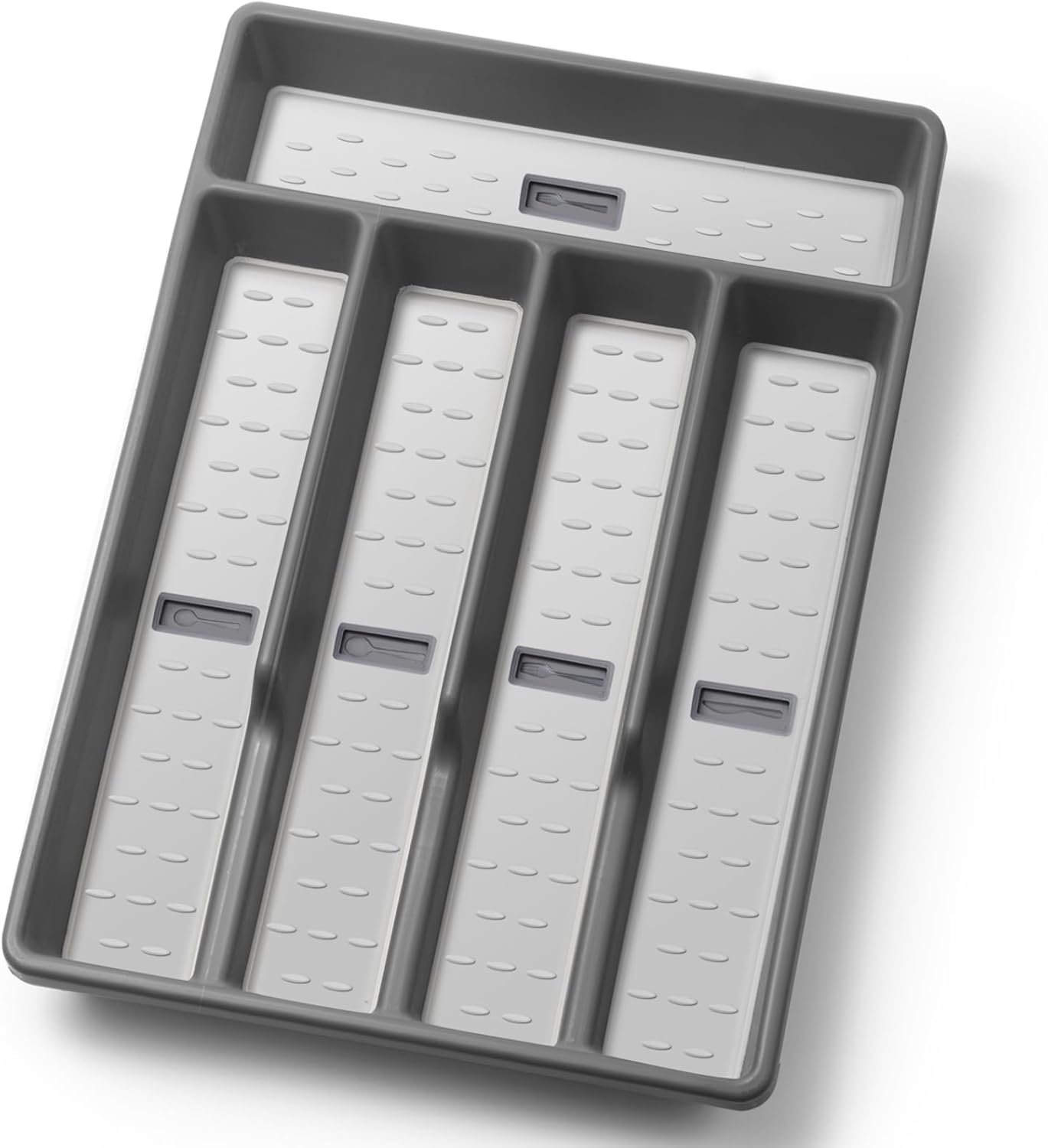 Silverware Organizer with Cutlery Icons,Silverware Tray for Kitchen Drawer,Plastic Flatware Tableware Silverware Drawer Organizer Utensil Organizer with Non-slip TPR Linings,5-Compartment Silverware Organizer with Cutlery Icons,Silverware Tray for Kitchen Drawer,Plastic Flatware Tableware Silverware Drawer Organizer Utensil Organizer with Non-slip TPR Linings,5-Compartment