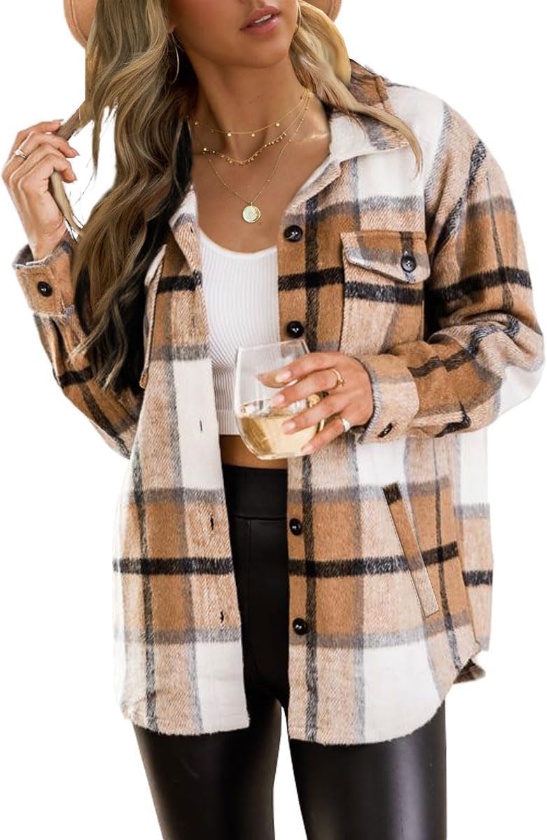 AUTOMET Womens Flannel Plaid Shackets Jackets 2024 Long Sleeve Shirts Tops Fashion Corduroy Winter Clothes With Pockets AUTOMET Womens Flannel Plaid Shackets Jackets 2024 Long Sleeve Shirts Tops Fashion Corduroy Winter Clothes With Pockets