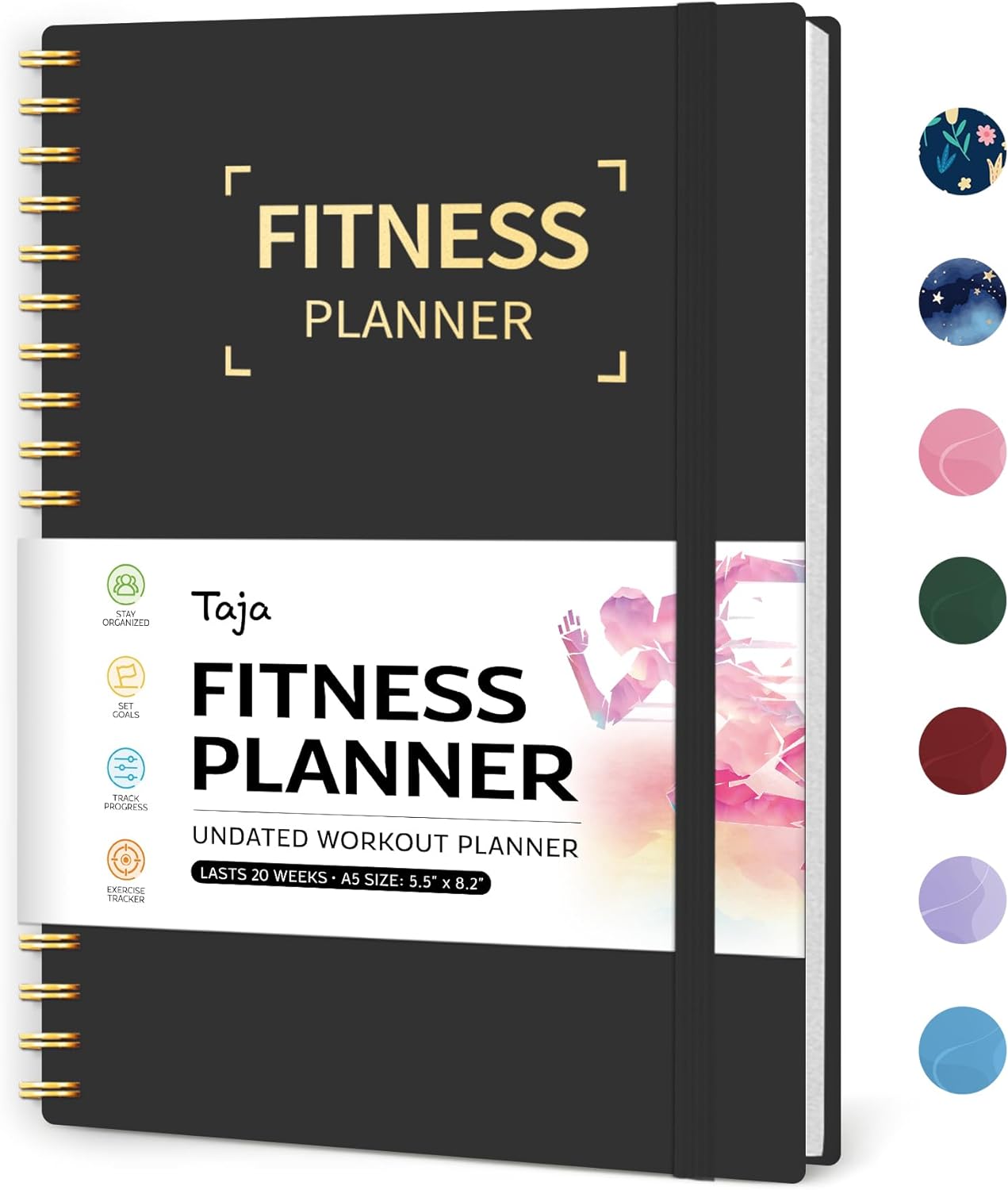 Fitness Workout Journal for Women & Men, A5(5.5″ x 8.2″) Workout Log Book Planner for Tracking, Progress, and Achieving Your Wellness Goals-Black Fitness Workout Journal for Women & Men, A5(5.5″ x 8.2″) Workout Log Book Planner for Tracking, Progress, and Achieving Your Wellness Goals-Black