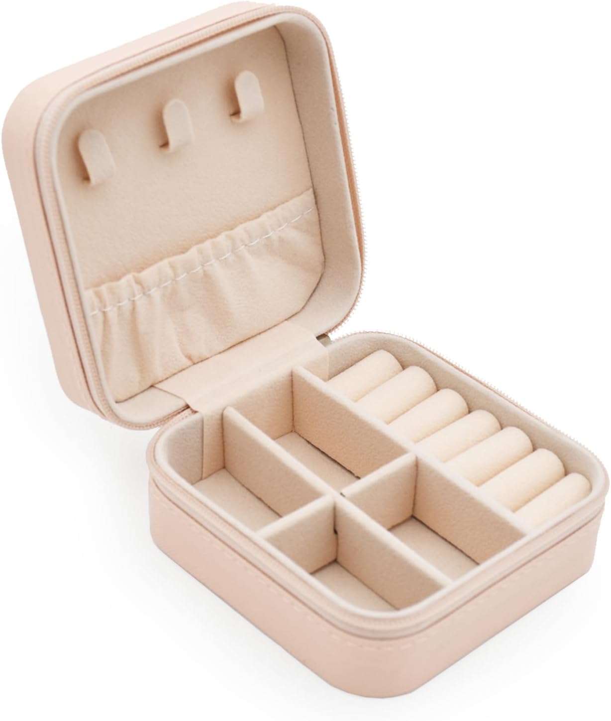 MODENGKONGJIAN Mini Jewelry Travel Case, PU Leather Organizer Box, Small Portable Jewellery Storage Holder for Womens Rings Earrings Necklaces Bracelets (Pink) MODENGKONGJIAN Mini Jewelry Travel Case, PU Leather Organizer Box, Small Portable Jewellery Storage Holder for Womens Rings Earrings Necklaces Bracelets (Pink)