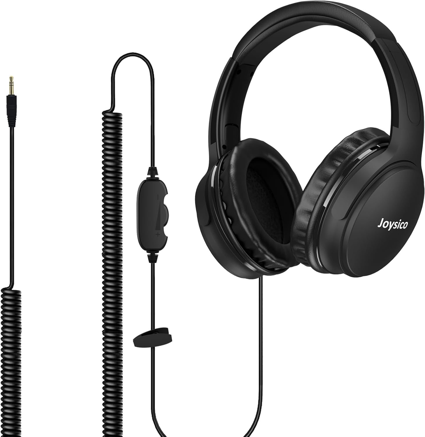19.5Ft / 6M Extra Long Cord Headphones for TV PC with Volume Control, Spring Coiled Cable, 3.5mm AUX, Wired Over Ear Earphones for Seniors Hard of Hearing, Large Comfortable Computer Headset 19.5Ft / 6M Extra Long Cord Headphones for TV PC with Volume Control, Spring Coiled Cable, 3.5mm AUX, Wired Over Ear Earphones for Seniors Hard of Hearing, Large Comfortable Computer Headset