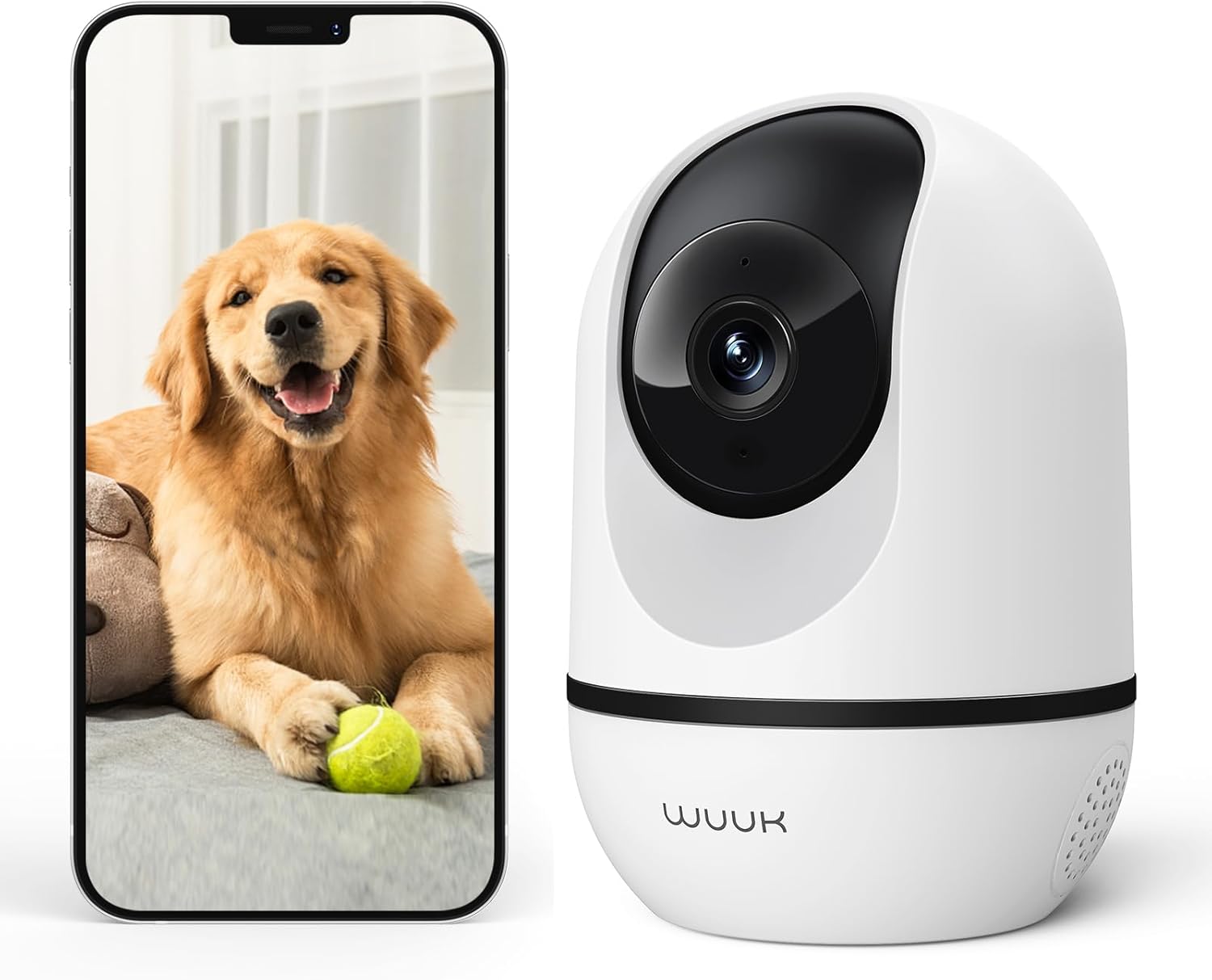 WUUK 4MP Indoor Security Camera, Pan Tilt Cam for Baby Monitor, Wi-Fi Home Security Pet Camera for Dog or Cat, Motion Detection & Tracking, Night Vision, 2-Way Audio, Compatible with Alexa & Google WUUK 4MP Indoor Security Camera, Pan Tilt Cam for Baby Monitor, Wi-Fi Home Security Pet Camera for Dog or Cat, Motion Detection & Tracking, Night Vision, 2-Way Audio, Compatible with Alexa & Google