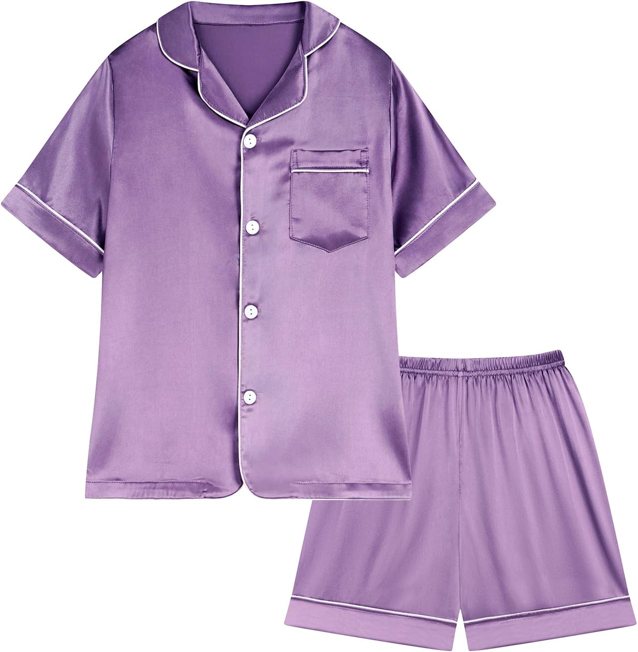 Weixinbuy Pajama Set for Kid Baby Boy Girl Button-up Silk Pajama Sleepwear Nightwear Loungewear Clothes Set Gifts for Kids Weixinbuy Pajama Set for Kid Baby Boy Girl Button-up Silk Pajama Sleepwear Nightwear Loungewear Clothes Set Gifts for Kids