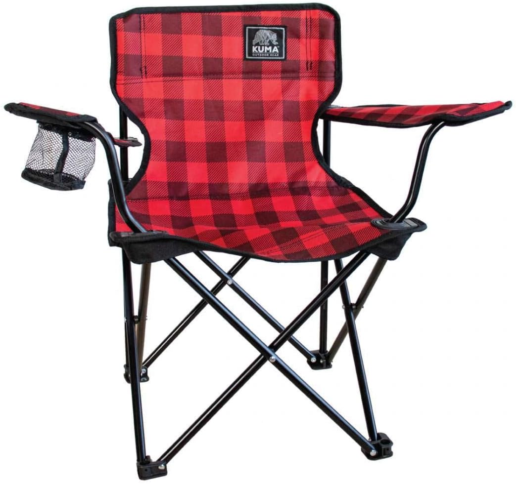 KUMA OUTDOOR GEAR Cub Junior Red Plaid Chair KUMA OUTDOOR GEAR Cub Junior Red Plaid Chair