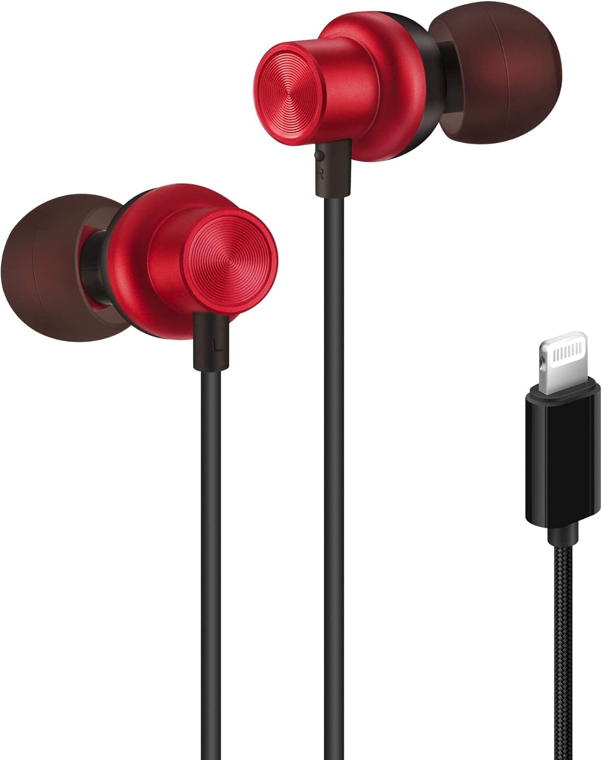 PALOVUE Lightning Headphones Magnetic in-Ear Earphones MFi Certified Earbuds with Mic Controller Compatible iPhone 13 12 11 Pro Max iPhone X XS Max XR iPhone 8 P iPhone 7 P EarflowPlus Metallic Red PALOVUE Lightning Headphones Magnetic in-Ear Earphones MFi Certified Earbuds with Mic Controller Compatible iPhone 13 12 11 Pro Max iPhone X XS Max XR iPhone 8 P iPhone 7 P EarflowPlus Metallic Red