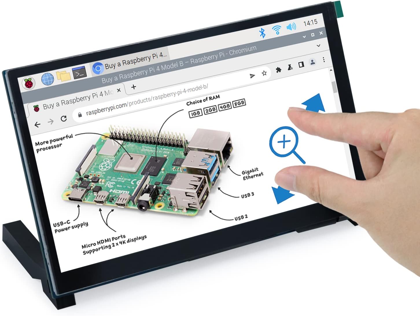 FREENOVE 7 Inch Touchscreen Monitor for Raspberry Pi 5 4 B 3 B+ A+, 800×480 Pixel IPS Display, 5-Point Touch Capacitive Screen, Driver-Free Display Port FREENOVE 7 Inch Touchscreen Monitor for Raspberry Pi 5 4 B 3 B+ A+, 800×480 Pixel IPS Display, 5-Point Touch Capacitive Screen, Driver-Free Display Port