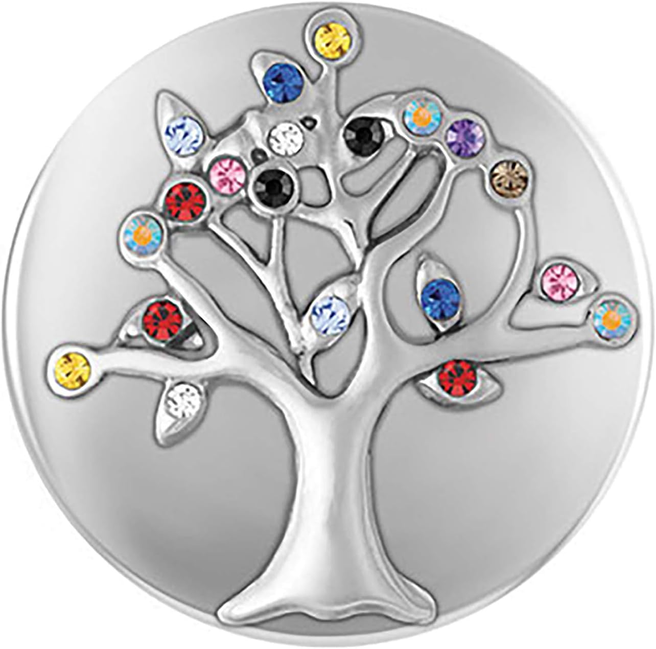 Ginger Snaps Vibrant Family Tree Charm Accessory | Interchangeable Snap Jewelry Collection | Button Charms for Necklaces, Bracelets & Rings | Standard Size | SN02-25 Ginger Snaps Vibrant Family Tree Charm Accessory | Interchangeable Snap Jewelry Collection | Button Charms for Necklaces, Bracelets & Rings | Standard Size | SN02-25