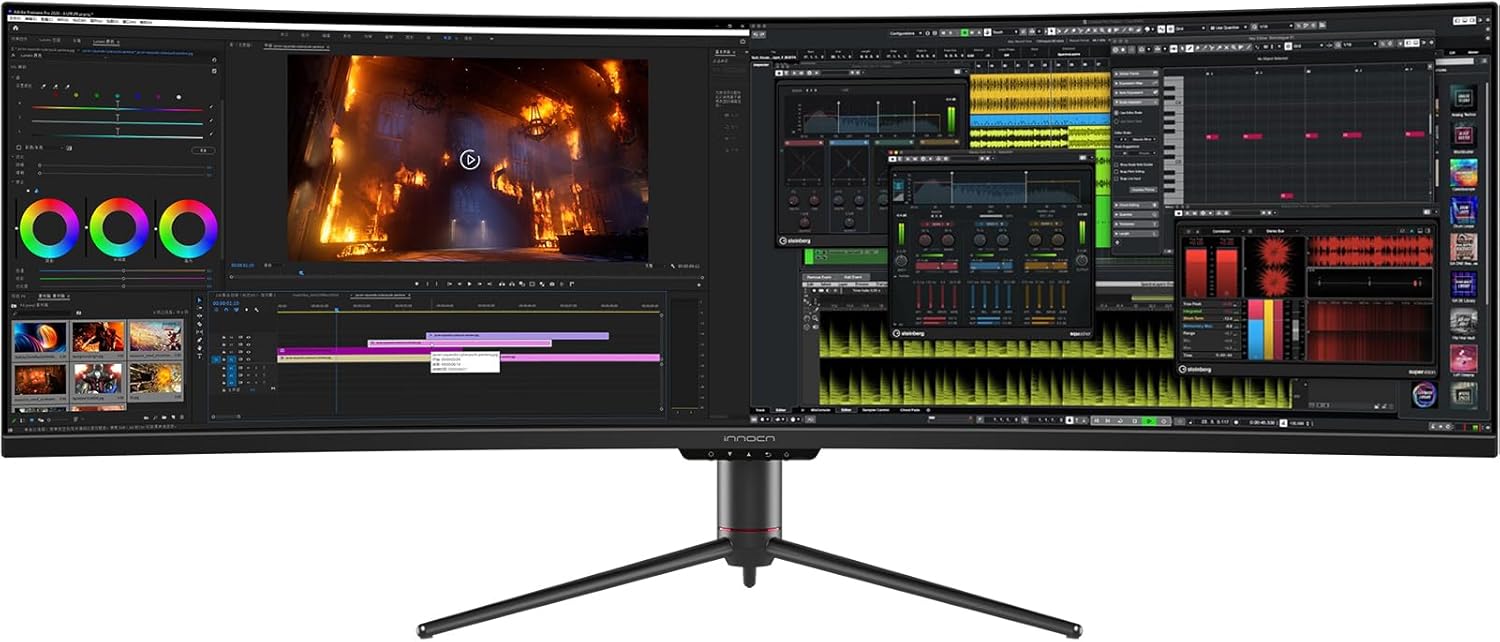 INNOCN 49″ Curved Gaming Monitor 144Hz Ultrawide 32:9 WDFHD 3840 x 1080P, R1800, 99% sRGB, HDR400, USB Type C, DisplayPort, HDMI, Built-in Speakers, Height/Tilt Adjustable – 49C1G INNOCN 49″ Curved Gaming Monitor 144Hz Ultrawide 32:9 WDFHD 3840 x 1080P, R1800, 99% sRGB, HDR400, USB Type C, DisplayPort, HDMI, Built-in Speakers, Height/Tilt Adjustable – 49C1G