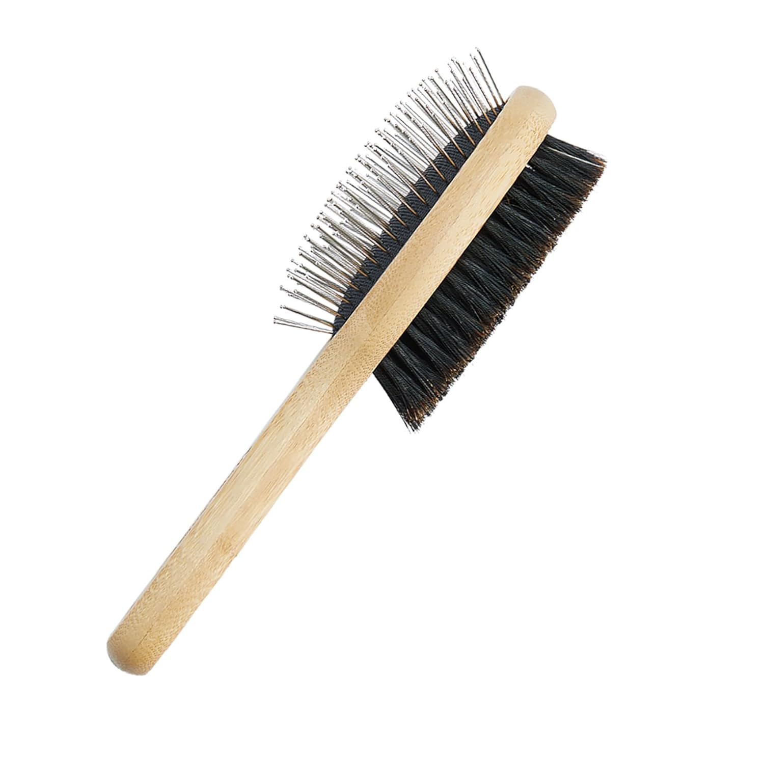 Dog Brush Cat Brush, Vokiuler Double Sided Bristle and Pin Pet Brush for Dog Grooming, Real Boar Bristle Shedding Brush with Bamboo Handle for Long Short Hair, 1 Pack Dog Comb, Black Hair Dog Brush Cat Brush, Vokiuler Double Sided Bristle and Pin Pet Brush for Dog Grooming, Real Boar Bristle Shedding Brush with Bamboo Handle for Long Short Hair, 1 Pack Dog Comb, Black Hair