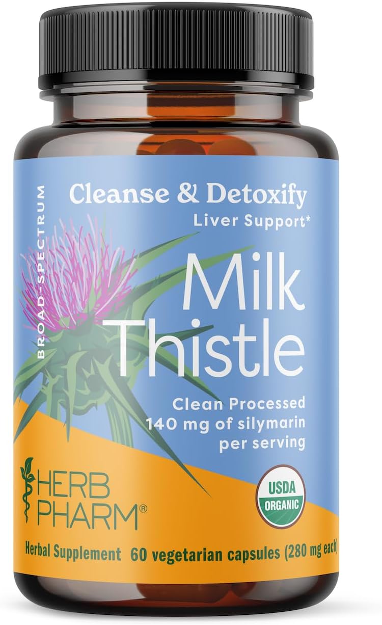 Herb Pharm Milk Thistle Seed Extract w/140 mg Silymarin for Liver Support – 60 Vegetarian Capsules Herb Pharm Milk Thistle Seed Extract w/140 mg Silymarin for Liver Support – 60 Vegetarian Capsules