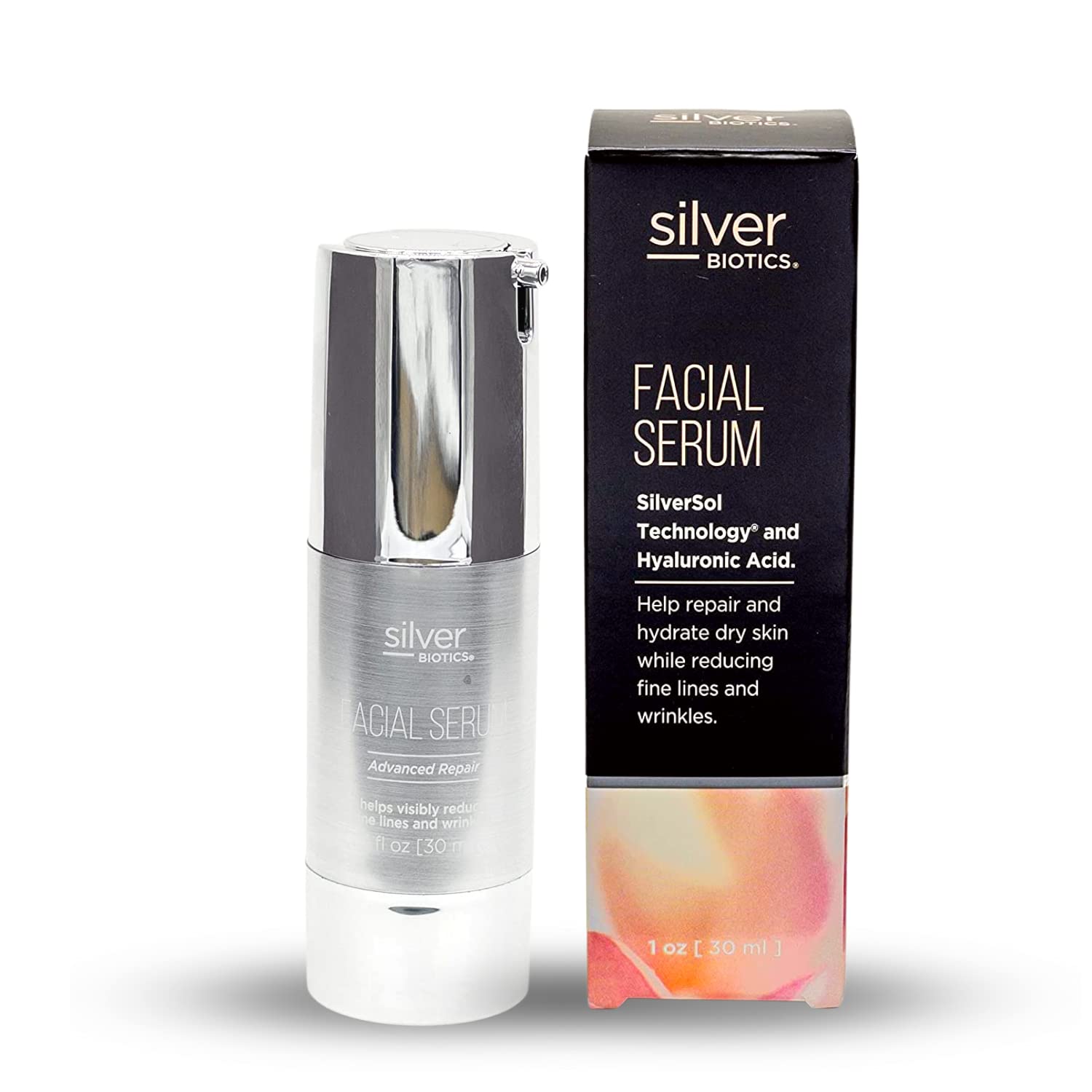 Silver Biotics Anti-aging Colloidal Nano-Silver Facial Serum Gel | Great For Blemishes, Scars & More All Natural Face Care | 20 PPM Silversol + 2% Hyaluronic Acid | 1 fl oz Silver Biotics Anti-aging Colloidal Nano-Silver Facial Serum Gel | Great For Blemishes, Scars & More All Natural Face Care | 20 PPM Silversol + 2% Hyaluronic Acid | 1 fl oz