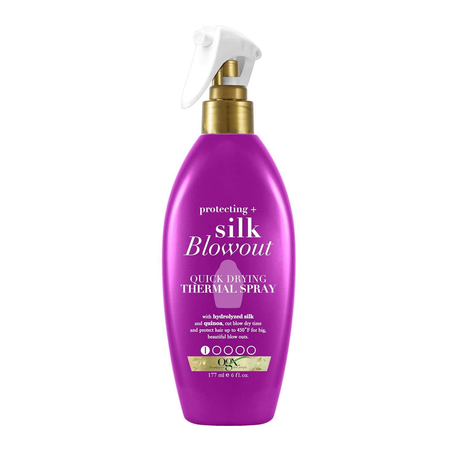 OGX Protecting + Silk Blowout Quick Drying Thermal Spray, 6 Fl Oz (Pack of 1) OGX Protecting + Silk Blowout Quick Drying Thermal Spray, 6 Fl Oz (Pack of 1)