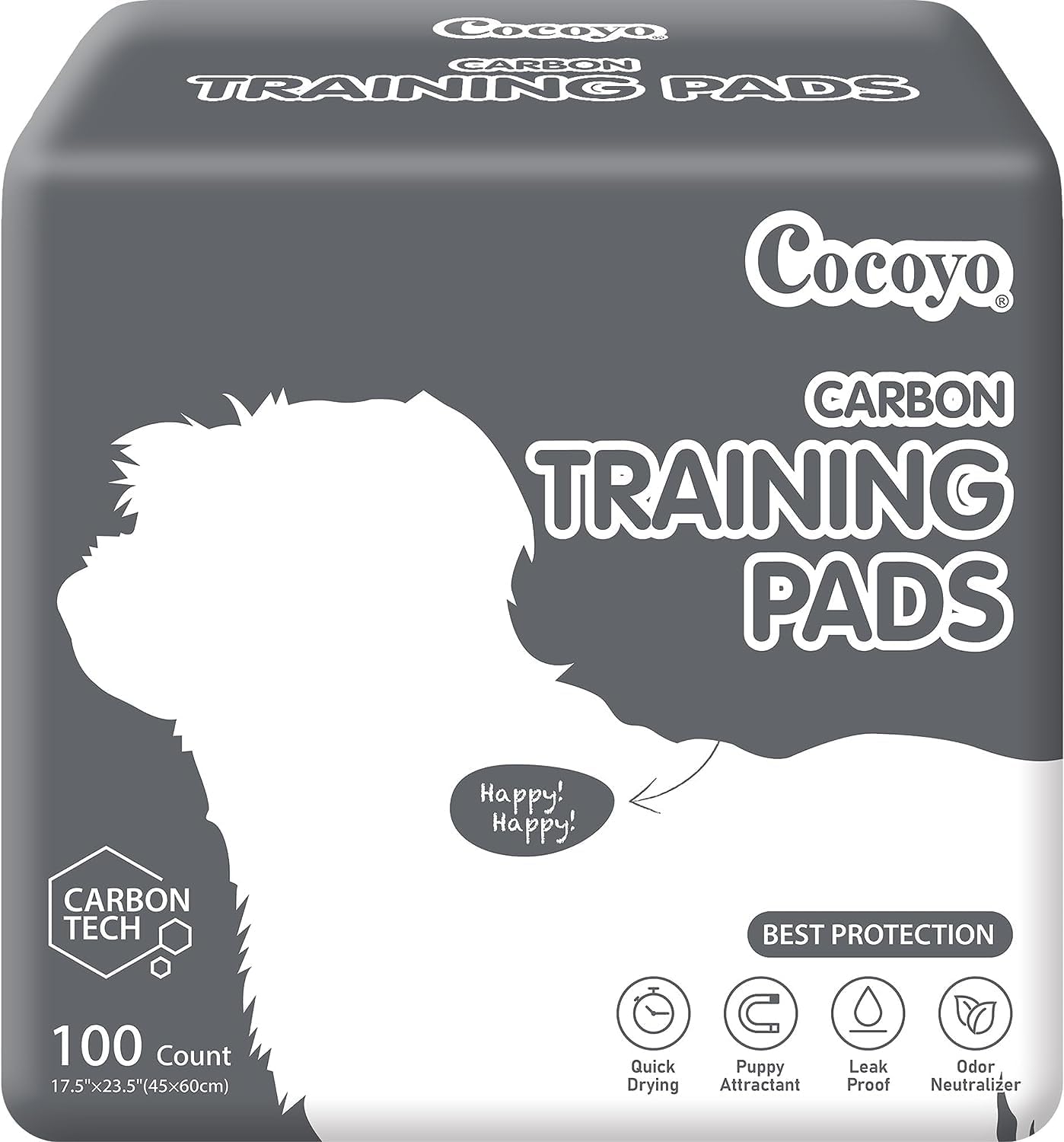 COCOYO Dog Training Pads丨Carbon Absorb Eliminating Urine Odor Puppy Pads丨Premium Charcoal Dog Pee Pads (100 Count, 17.5×23.5 inch) COCOYO Dog Training Pads丨Carbon Absorb Eliminating Urine Odor Puppy Pads丨Premium Charcoal Dog Pee Pads (100 Count, 17.5×23.5 inch)