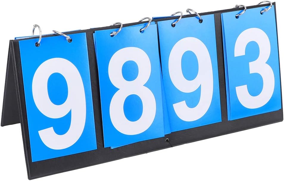4 Digit Sports Scoreboard, Competition Table Top Scoreboard Flipper Score Keeper Scoreboard for Tennis Basketball Badminton 4 Digit Sports Scoreboard, Competition Table Top Scoreboard Flipper Score Keeper Scoreboard for Tennis Basketball Badminton