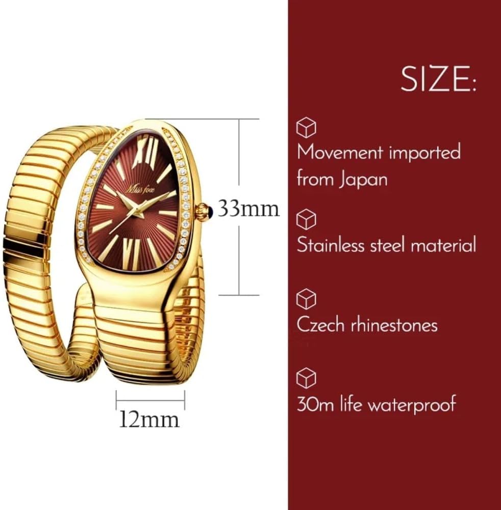Dress Snake Shape Bracelet Women Watch Top Elegant Waterproof Quartz Jewelry Watches Dress Snake Shape Bracelet Women Watch Top Elegant Waterproof Quartz Jewelry Watches