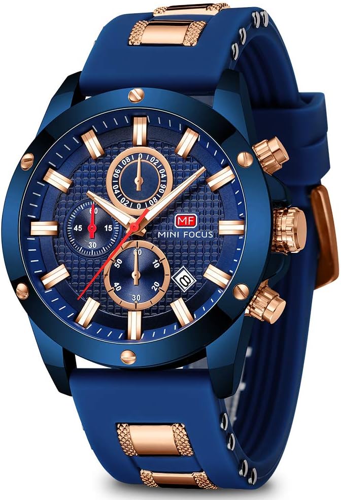 MINI FOCUS Mens Watch Casual Sports Watches (Chronograph/Waterproof/Luminous/Calendar) Silicon Band Fashion Quartz Watch for Men MINI FOCUS Mens Watch Casual Sports Watches (Chronograph/Waterproof/Luminous/Calendar) Silicon Band Fashion Quartz Watch for Men