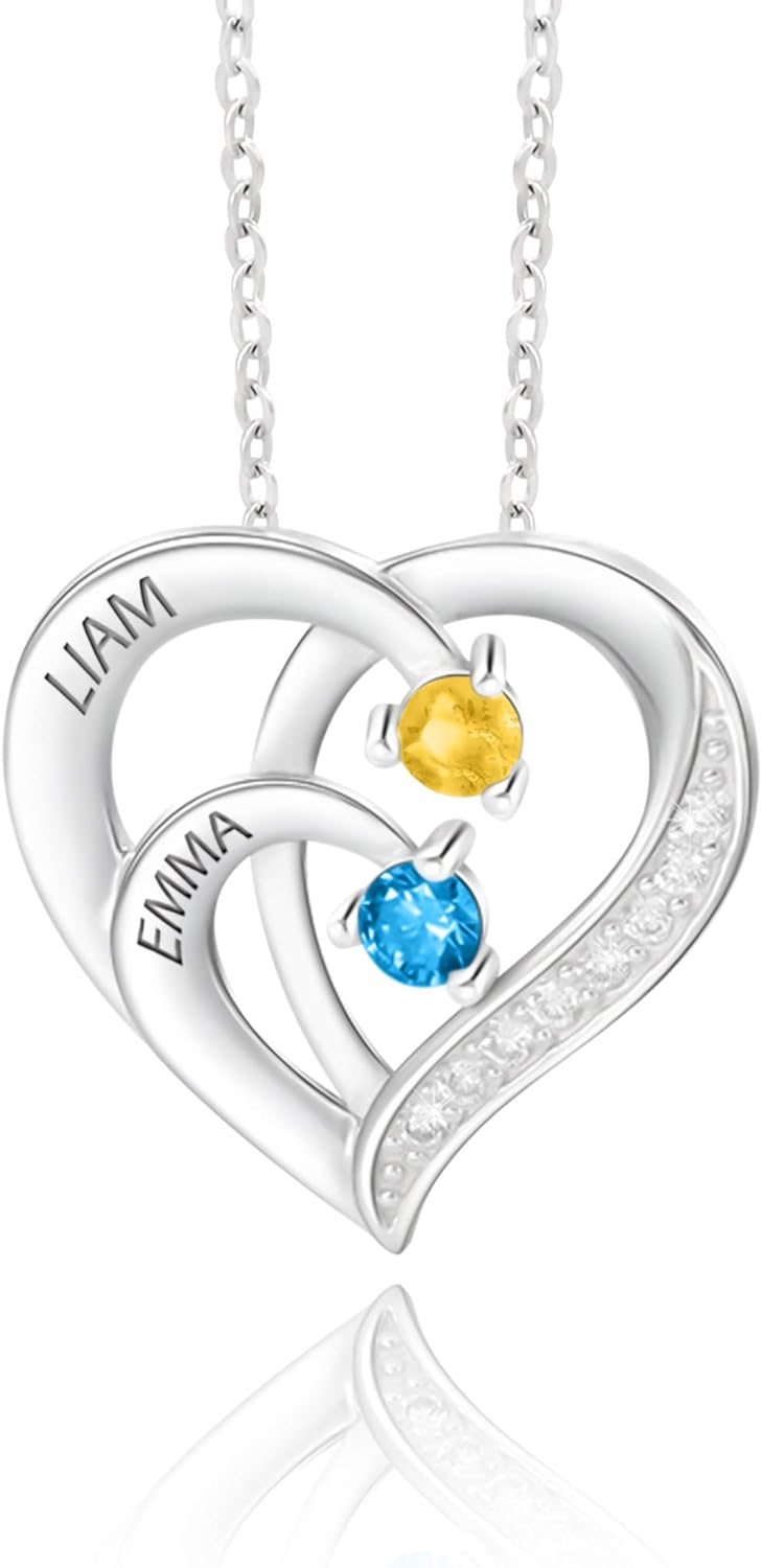 Personalized mothers necklace with birthstones names sterling silver jewelry for women customized engraved necklace Personalized mothers necklace with birthstones names sterling silver jewelry for women customized engraved necklace