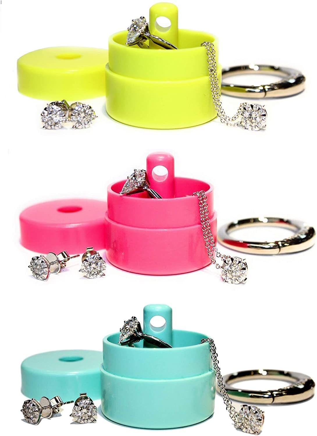 Lion Latch: As Seen on Shark Tank, Jewelry Box Case, Traveling Jewelry Holder Storage, Pill Box Keychain Container, 3-Pack – Yellow, Mint, Pink Lion Latch: As Seen on Shark Tank, Jewelry Box Case, Traveling Jewelry Holder Storage, Pill Box Keychain Container, 3-Pack – Yellow, Mint, Pink