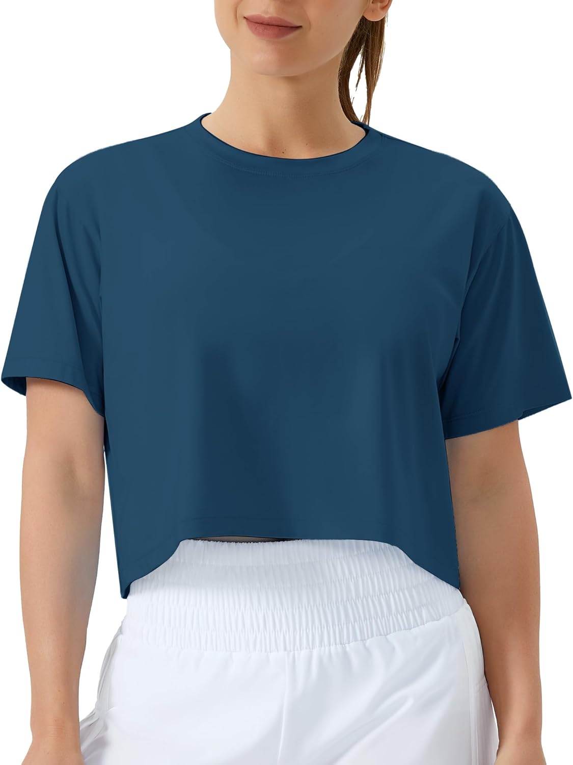 THE GYM PEOPLE Women’s Workout Crop Top T-shirt Short Sleeve Boxy Yoga Running Cropped Basic Tee THE GYM PEOPLE Women’s Workout Crop Top T-shirt Short Sleeve Boxy Yoga Running Cropped Basic Tee