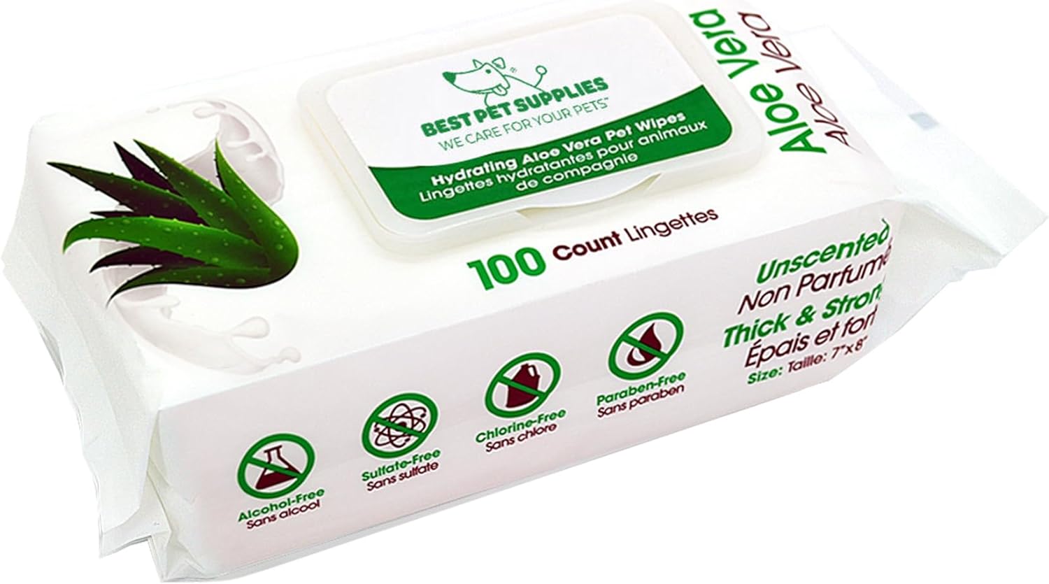 Best Pet Supplies 8″ x 9″ Pet Grooming Wipes for Dogs & Cats, 100 Pack, Plant-Based Deodorizer for Coats & Dry, Itchy, or Sensitive Skin, Clean Ears, Paws & Butt – Hydrating Aloe Vera (Unscented) Best Pet Supplies 8″ x 9″ Pet Grooming Wipes for Dogs & Cats, 100 Pack, Plant-Based Deodorizer for Coats & Dry, Itchy, or Sensitive Skin, Clean Ears, Paws & Butt – Hydrating Aloe Vera (Unscented)