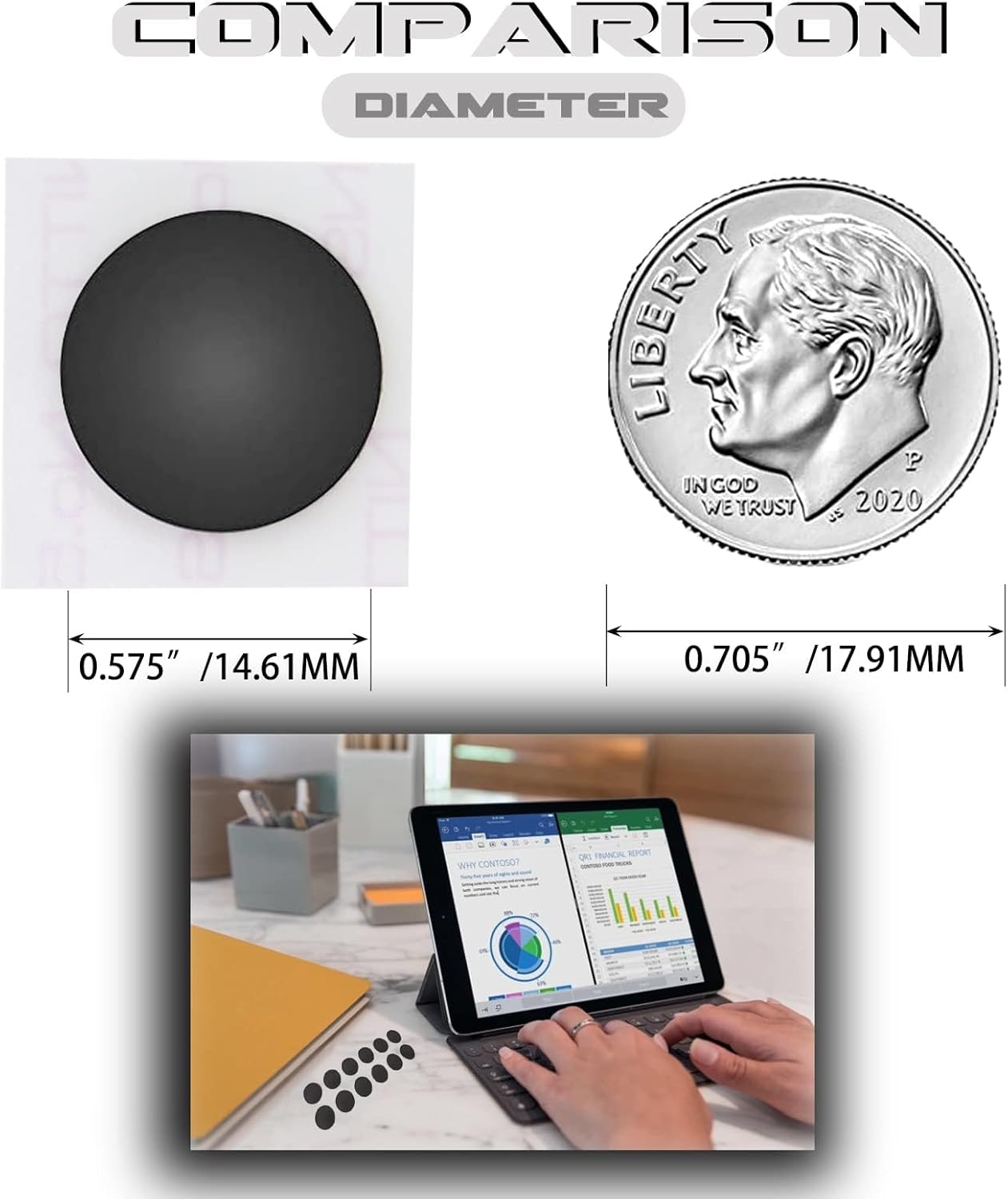 LeFix 12 x Rubber Silicone Feet Dot(Diameter:0.575inch/14.6mm) with Adhesive,Compatible with DELL,Asus,Lenovo,HP Laptop,Computer Case,Keyboard Riser,Appliance Feet,Multiple Purpose(Black) LeFix 12 x Rubber Silicone Feet Dot(Diameter:0.575inch/14.6mm) with Adhesive,Compatible with DELL,Asus,Lenovo,HP Laptop,Computer Case,Keyboard Riser,Appliance Feet,Multiple Purpose(Black)
