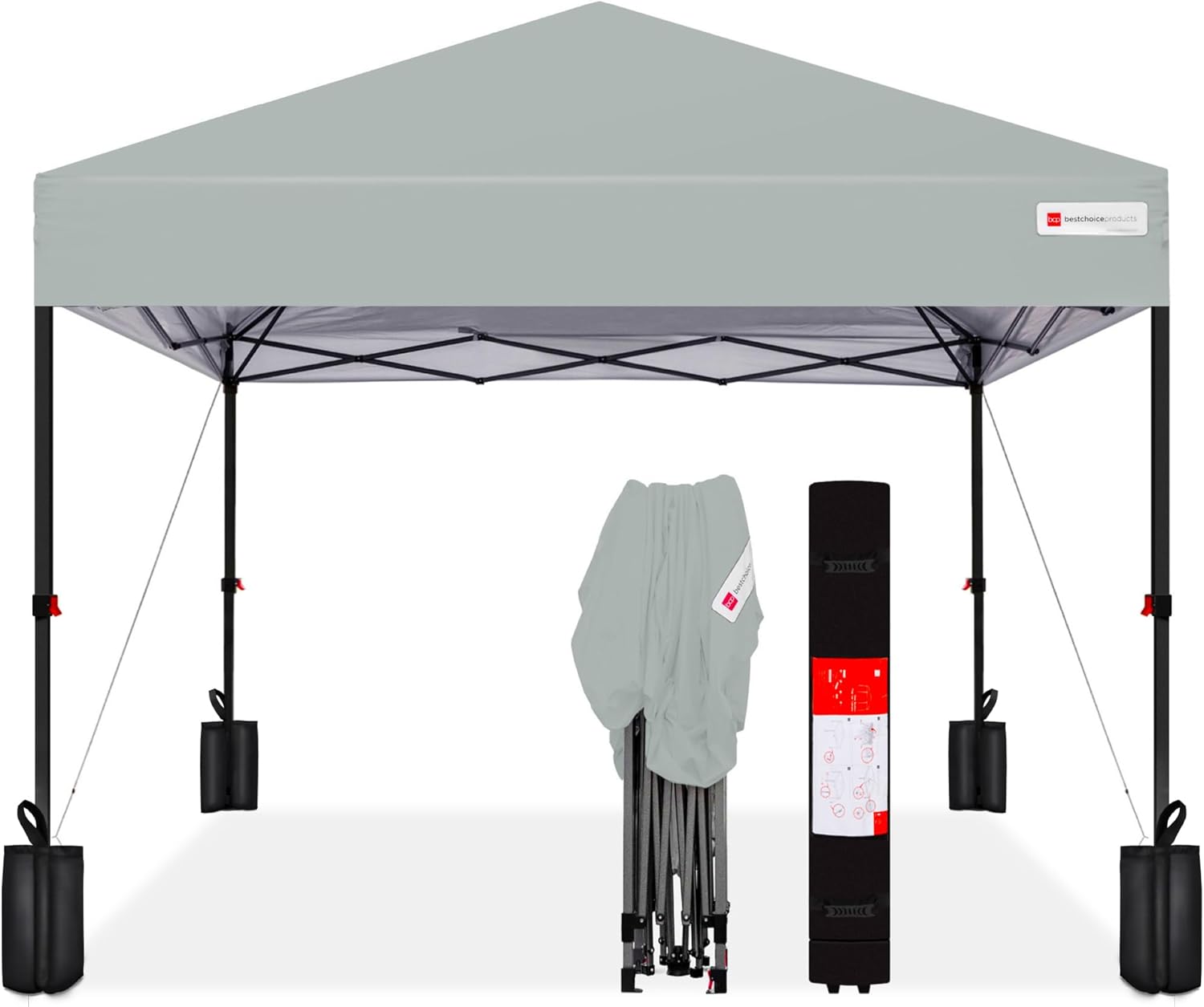 Best Choice Products 10x10ft 1-Person Setup Pop Up Canopy Tent Instant Portable Shelter w/ 1-Button Push, Case, 4 Weight Bags – Silver Best Choice Products 10x10ft 1-Person Setup Pop Up Canopy Tent Instant Portable Shelter w/ 1-Button Push, Case, 4 Weight Bags – Silver