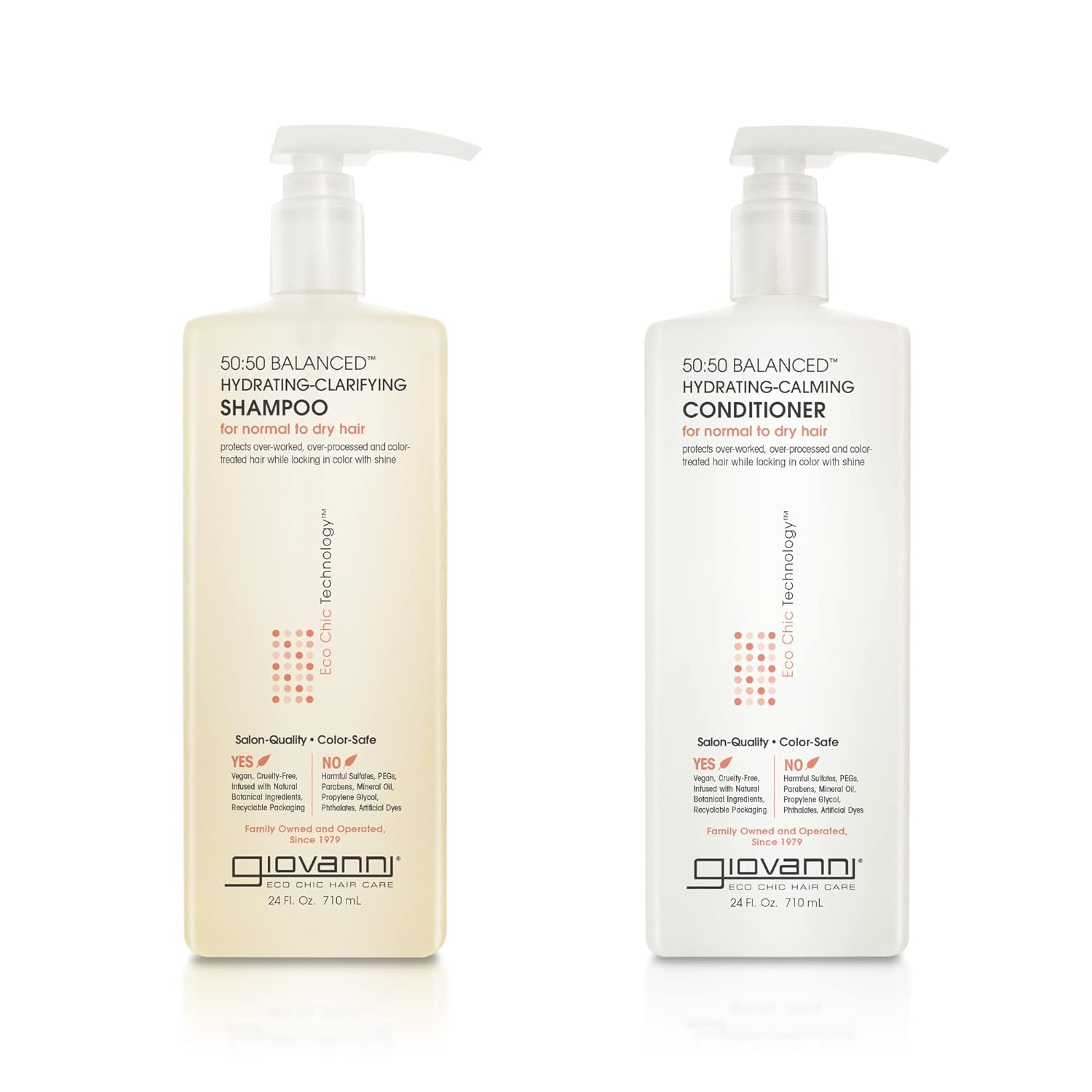 GIOVANNI 50:50 Balanced Shampoo & Conditioner Set – Hydrating, Clarifying, & Calming to Clean & Moisturize, For Over-Processed Hair, Salon Quality, No Parabens, Cruelty Free, Color Safe – 24 oz Each GIOVANNI 50:50 Balanced Shampoo & Conditioner Set – Hydrating, Clarifying, & Calming to Clean & Moisturize, For Over-Processed Hair, Salon Quality, No Parabens, Cruelty Free, Color Safe – 24 oz Each