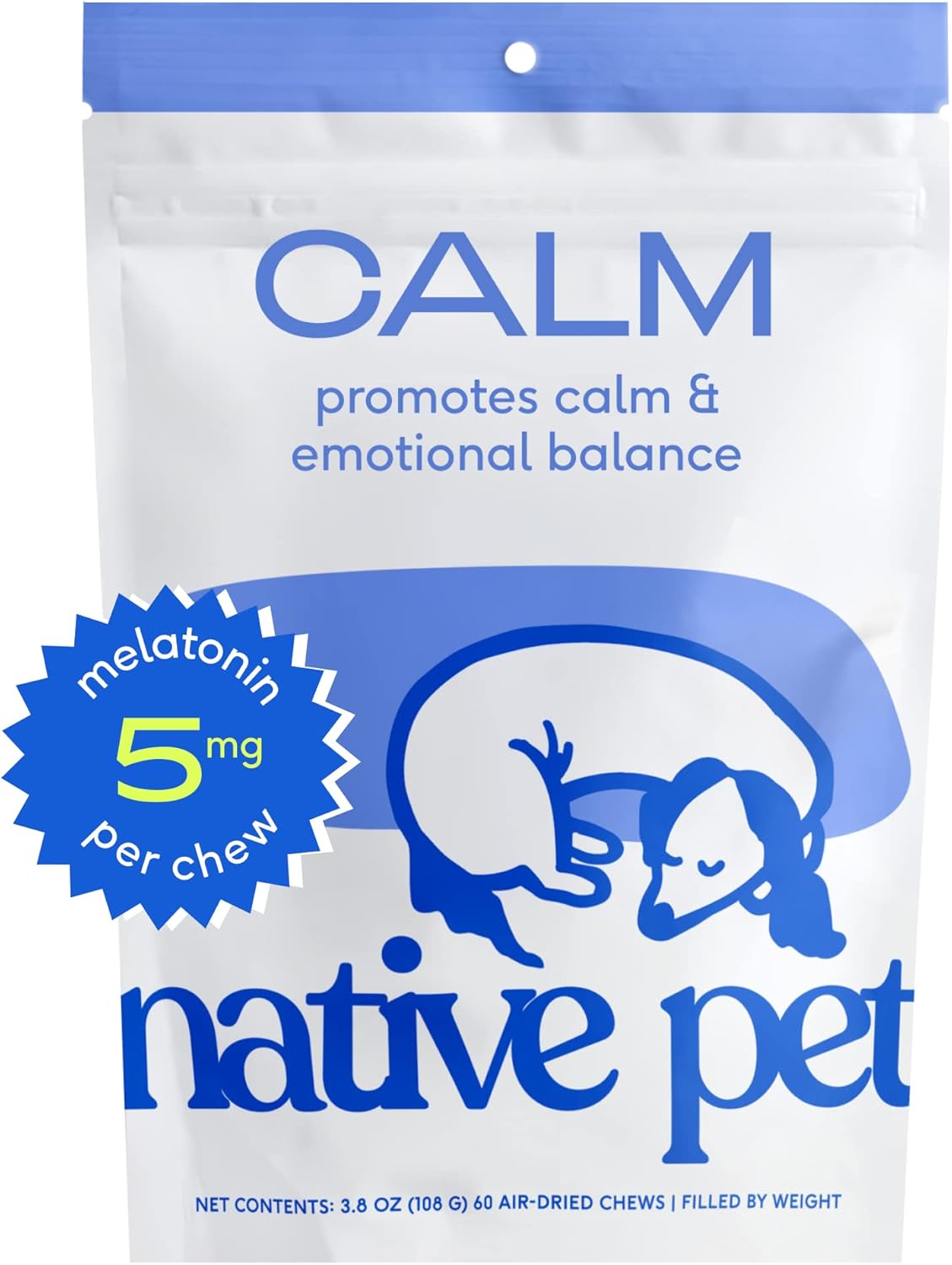 Native Pet Calm – Dog Calming Chews – Dog Melatonin for Small, Medium, Large Dogs – Melatonin for Dogs Sleep Aid – Natural Dog Calming Chews – Anxiety Relief & Calming Dog Treats – 60 Calm Dog Chews Native Pet Calm – Dog Calming Chews – Dog Melatonin for Small, Medium, Large Dogs – Melatonin for Dogs Sleep Aid – Natural Dog Calming Chews – Anxiety Relief & Calming Dog Treats – 60 Calm Dog Chews