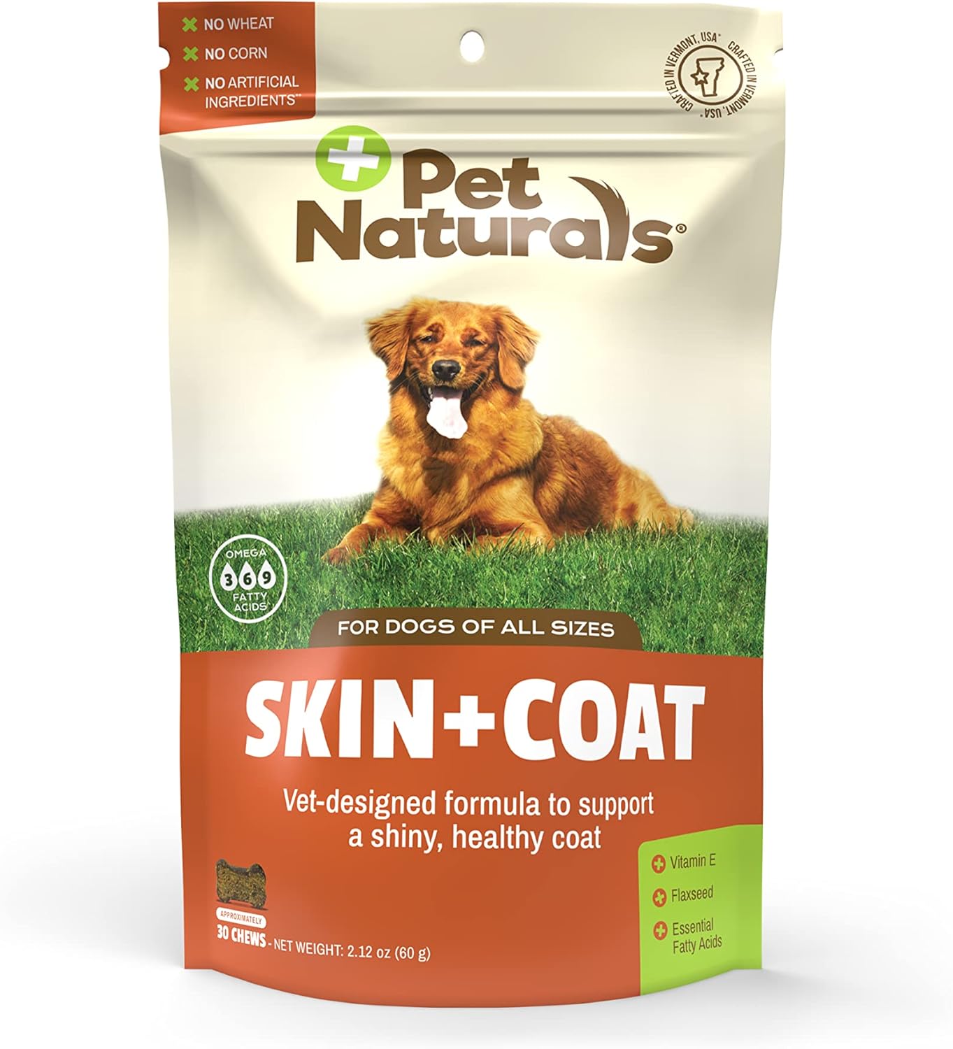 Pet Naturals Skin and Coat for Dogs with Dry, Itchy and Irritated Skin, 30 Chews – Salmon Oil, Vitamin E and Flax Oil – No Corn or Wheat – Vet Recommended Pet Naturals Skin and Coat for Dogs with Dry, Itchy and Irritated Skin, 30 Chews – Salmon Oil, Vitamin E and Flax Oil – No Corn or Wheat – Vet Recommended