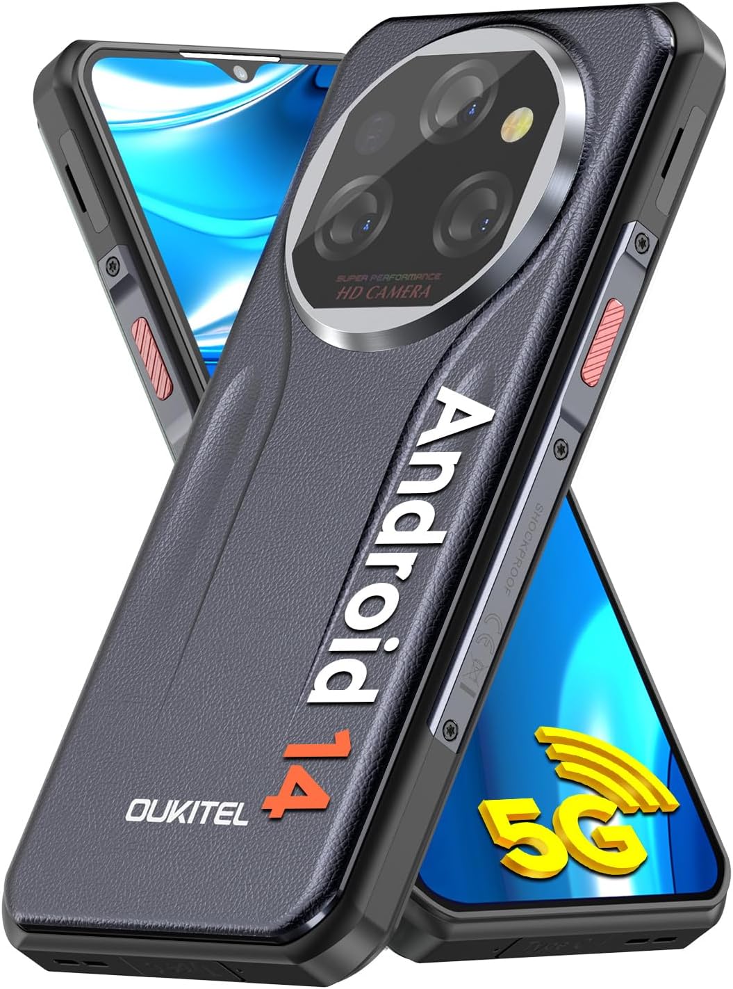 OUKITEL WP39 Rugged Phone 5G, 24GB+256GB Cell Phone, 6.6″ FHD+ Android 14 Phones, 11000mAh Battery Rugged Smartphone Unlocked, 64MP Camera, 15MM Ultra Thin/Dimensity 6100+/Dual SIM/T-Mobile OUKITEL WP39 Rugged Phone 5G, 24GB+256GB Cell Phone, 6.6″ FHD+ Android 14 Phones, 11000mAh Battery Rugged Smartphone Unlocked, 64MP Camera, 15MM Ultra Thin/Dimensity 6100+/Dual SIM/T-Mobile