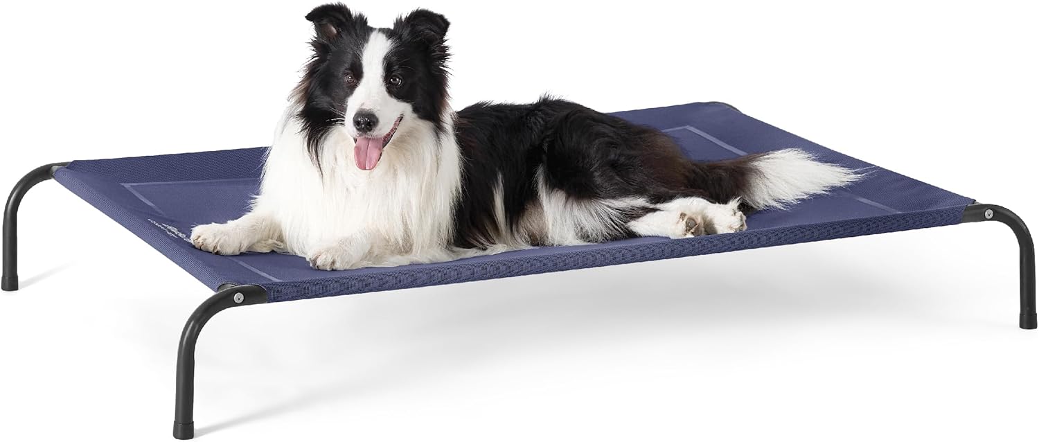 Bedsure Elevated Raised Cooling Cots Bed for Large Dogs, Portable Indoor & Outdoor Pet Hammock with Skid-Resistant Feet, Frame with Breathable Mesh, Deep Sea Blue, 49 inches Bedsure Elevated Raised Cooling Cots Bed for Large Dogs, Portable Indoor & Outdoor Pet Hammock with Skid-Resistant Feet, Frame with Breathable Mesh, Deep Sea Blue, 49 inches