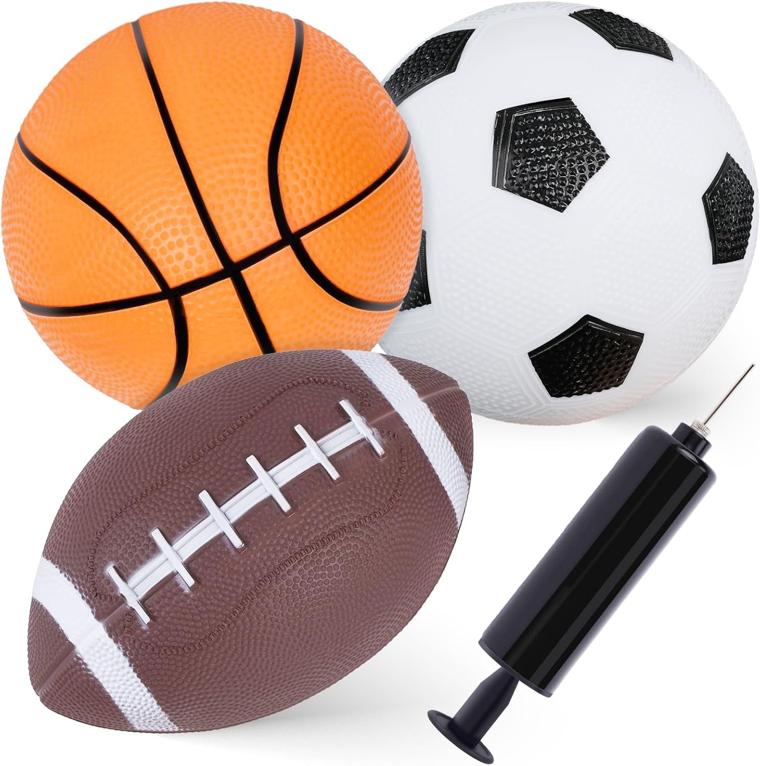 Shindel Sports Balls for Kids and Toddlers, 5 Inches Sports Balls with Hand Pump Includes Toddlers Football, Basketball, Playground Balls, for Indoor & Outdoor Play Shindel Sports Balls for Kids and Toddlers, 5 Inches Sports Balls with Hand Pump Includes Toddlers Football, Basketball, Playground Balls, for Indoor & Outdoor Play