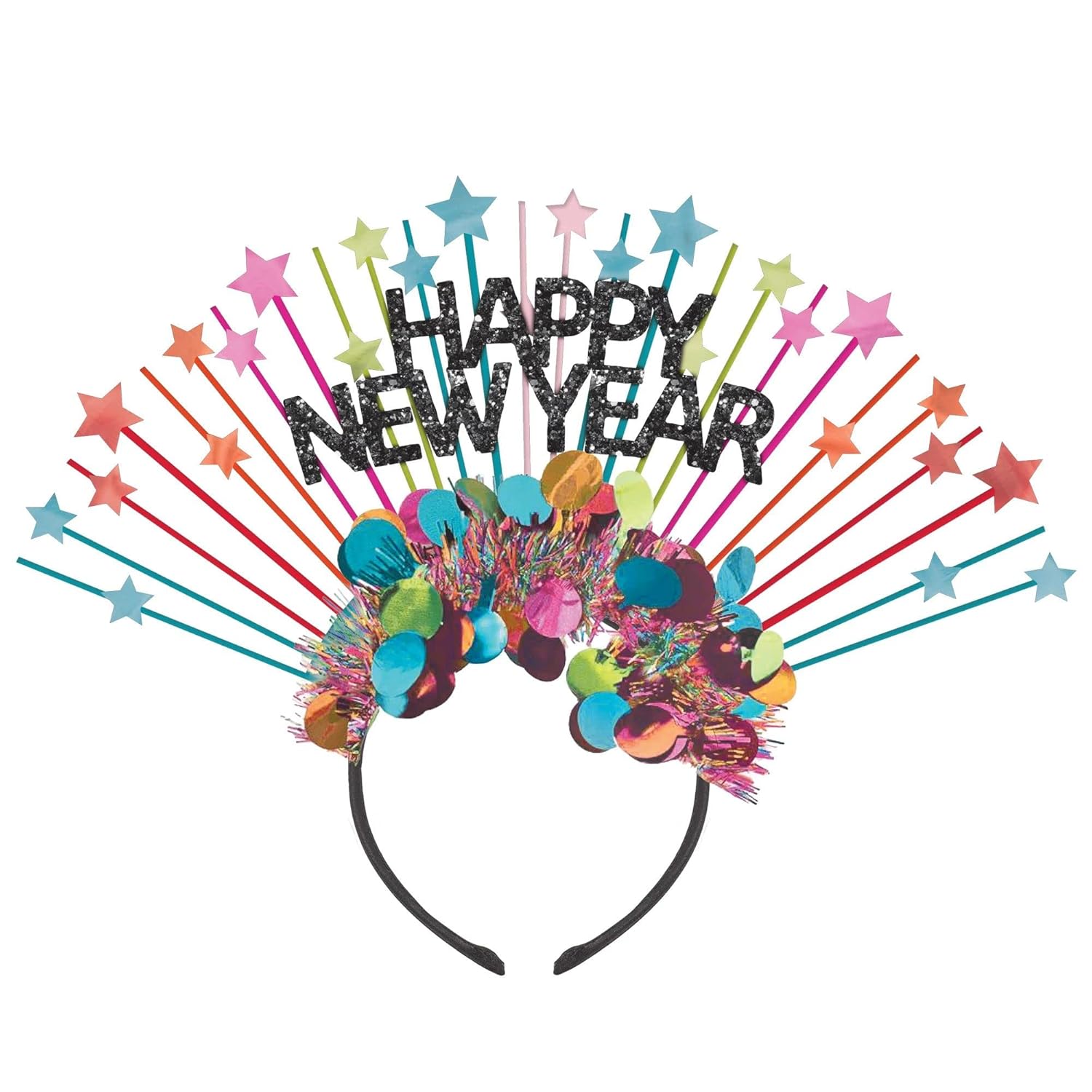 Vibrant Foil & Glitter Colorful Confetti Spray Headband – 11.75″ (Pack of 1) – Perfect for Celebrations and Unique Fashion Statement Vibrant Foil & Glitter Colorful Confetti Spray Headband – 11.75″ (Pack of 1) – Perfect for Celebrations and Unique Fashion Statement