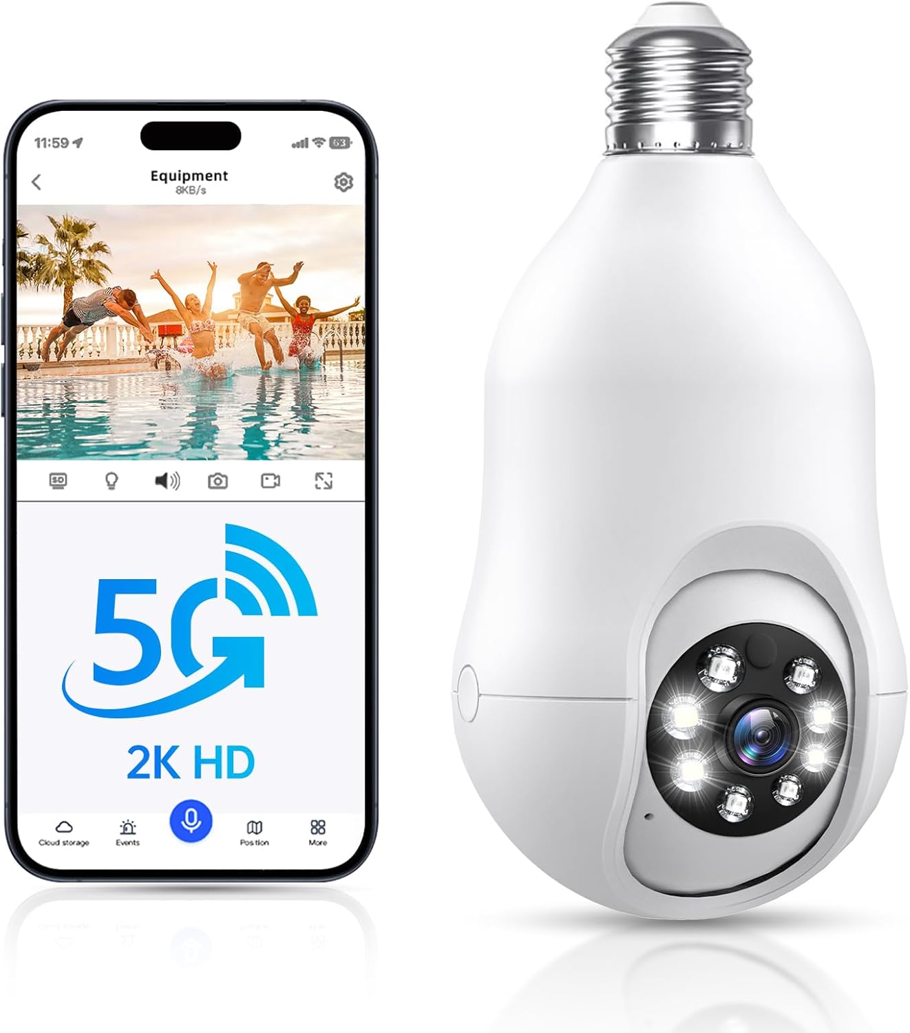 Light Bulb Security Cameras Wireless Outdoor 5g/2.4ghz WiFi, 360 2K Lightbulb Cameras for Home Security Outside Indoor, Light Socket Cam Color Night Vision Motion Sensor 2-Way Audio Alexa Light Bulb Security Cameras Wireless Outdoor 5g/2.4ghz WiFi, 360 2K Lightbulb Cameras for Home Security Outside Indoor, Light Socket Cam Color Night Vision Motion Sensor 2-Way Audio Alexa