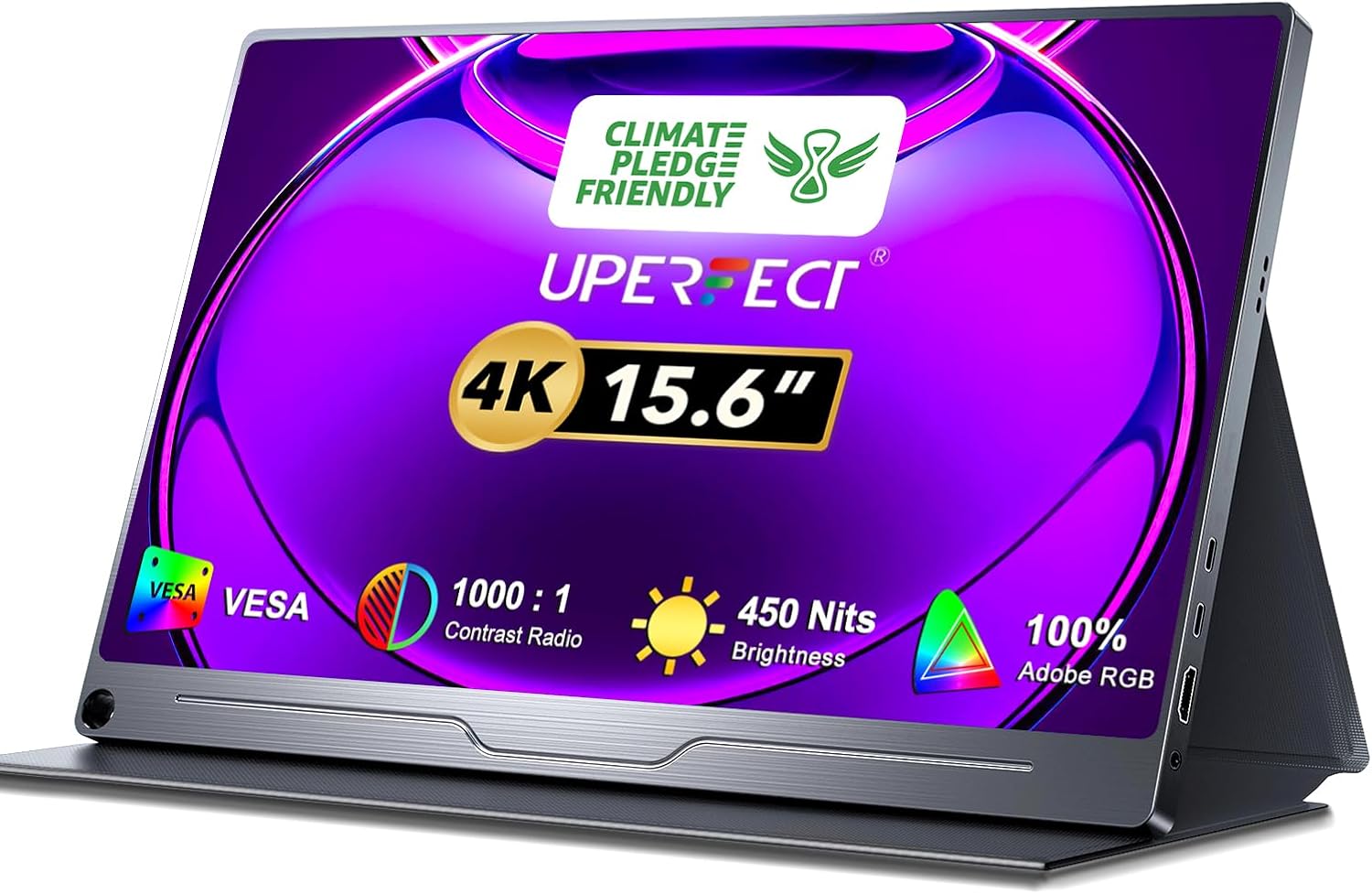 UPERFECT Truely 4K Computer Monitor, 15.6″ UHD FreeSync 100% AdobeRGB 450 Nits Brightness HDR IPS Speaker Eye Care Game Display 2 Type-C Full HDMI for Laptop Phone, VESA & Smart Case UPERFECT Truely 4K Computer Monitor, 15.6″ UHD FreeSync 100% AdobeRGB 450 Nits Brightness HDR IPS Speaker Eye Care Game Display 2 Type-C Full HDMI for Laptop Phone, VESA & Smart Case