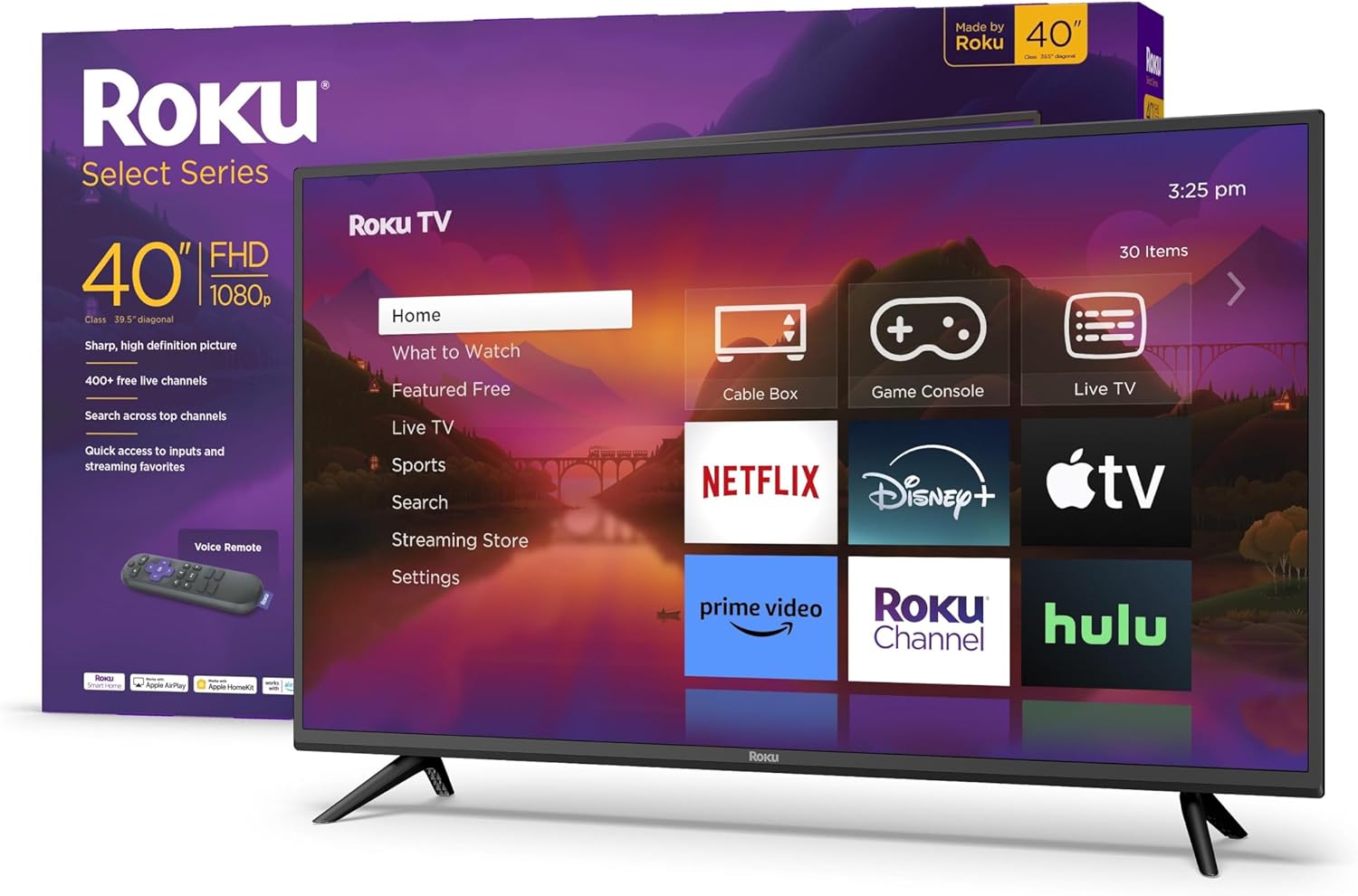 Roku Smart TV – 40-Inch Select Series 1080p Full HD RokuTV Voice Remote, Bright Picture, Customizable Home Screen – Live Local News, Sports, Gaming Roku Smart TV – 40-Inch Select Series 1080p Full HD RokuTV Voice Remote, Bright Picture, Customizable Home Screen – Live Local News, Sports, Gaming