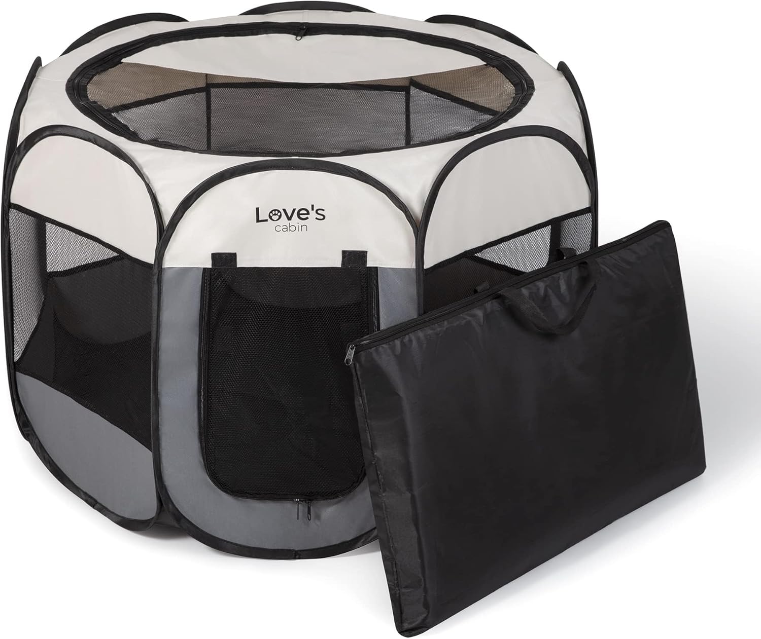 Love’s cabin Pet Puppy Dog Playpen, Small Dog Tent Crates Cage Indoor/Outdoor, Portable Playpen for Dog and Cat, Foldable Pop Up Dog Kennel Playpen with Carring Case, Removable Zipper Top, Grey Love’s cabin Pet Puppy Dog Playpen, Small Dog Tent Crates Cage Indoor/Outdoor, Portable Playpen for Dog and Cat, Foldable Pop Up Dog Kennel Playpen with Carring Case, Removable Zipper Top, Grey