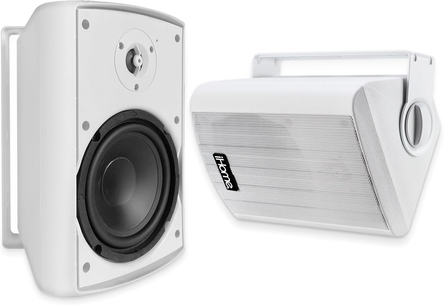 iHome IHSI-W650BT-PR-WHT Bluetooth Indoor/Outdoor All Weather Weatherproof 6.5 Inch Small 300W Watt Wall/Ceiling Mounted Surround Sound Powered Patio Speakers System Pair in Home Party Enclosure… iHome IHSI-W650BT-PR-WHT Bluetooth Indoor/Outdoor All Weather Weatherproof 6.5 Inch Small 300W Watt Wall/Ceiling Mounted Surround Sound Powered Patio Speakers System Pair in Home Party Enclosure…