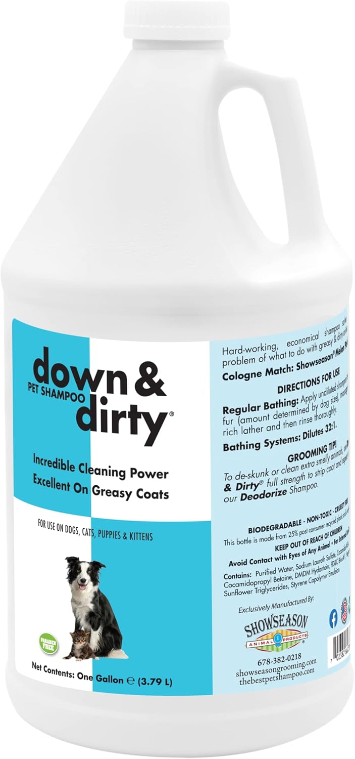 Down & Dirty® Pet Shampoo for Dogs & Cats 1 Gallon | Cruelty-Free | Paraben-Free | Made in The USA Down & Dirty® Pet Shampoo for Dogs & Cats 1 Gallon | Cruelty-Free | Paraben-Free | Made in The USA
