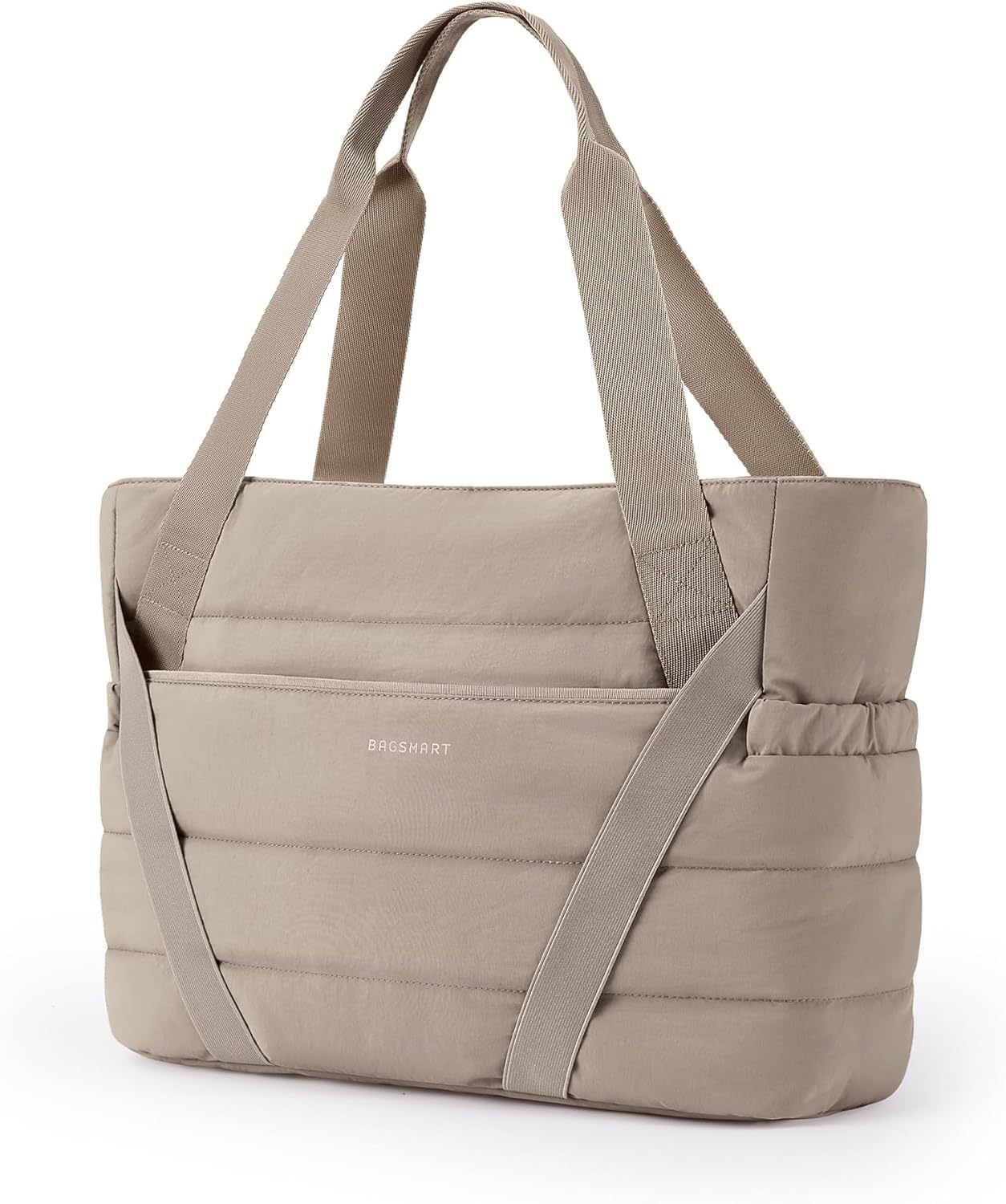 BAGSMART Tote Bag for Women with Zipper, Quilted Tote Bag Gym Tote with Yoga Mat Straps for Travel Sport BAGSMART Tote Bag for Women with Zipper, Quilted Tote Bag Gym Tote with Yoga Mat Straps for Travel Sport