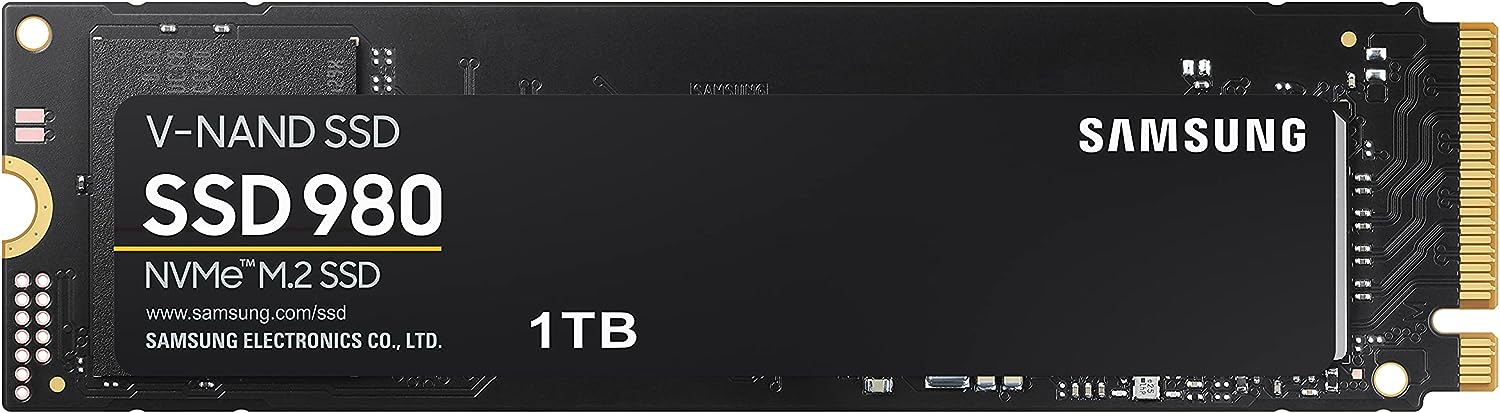 SAMSUNG 980 SSD 1TB PCle 3.0×4, NVMe M.2 2280, Internal Solid State Drive, Storage for PC, Laptops, Gaming and More, HMB Technology, Intelligent Turbowrite, Speeds of up-to 3,500MB/s, MZ-V8V1T0B/AM SAMSUNG 980 SSD 1TB PCle 3.0×4, NVMe M.2 2280, Internal Solid State Drive, Storage for PC, Laptops, Gaming and More, HMB Technology, Intelligent Turbowrite, Speeds of up-to 3,500MB/s, MZ-V8V1T0B/AM