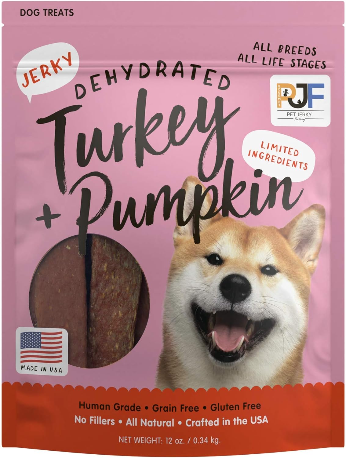 Premium Dog Treats | 100% Human Grade | USA Made | Grain Free | Turkey and Pumpkin, 12 oz. Premium Dog Treats | 100% Human Grade | USA Made | Grain Free | Turkey and Pumpkin, 12 oz.