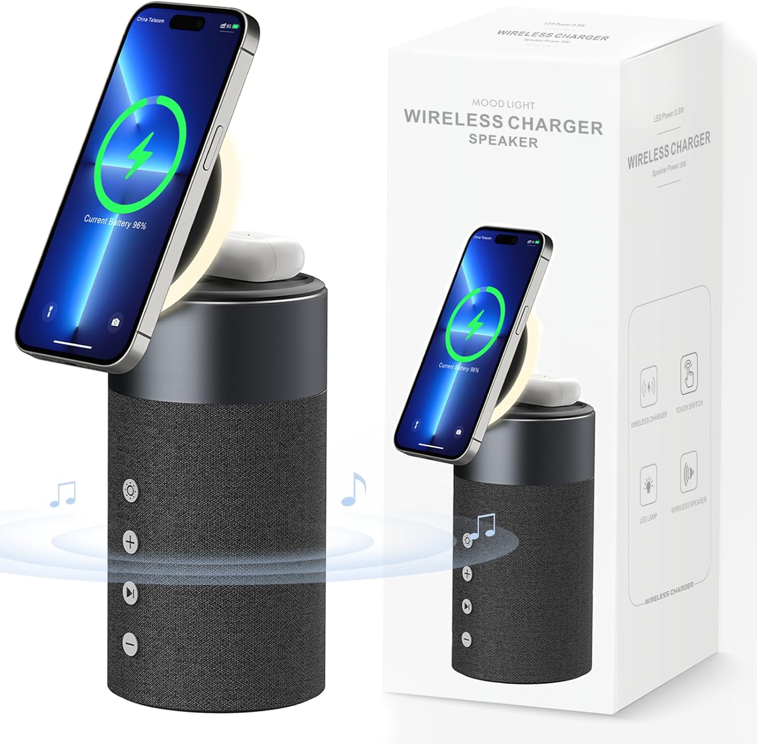 COLSUR Bluetooth Speaker, Magnetic Wireless Charger, Bluetooth Speakers with Night Light, 2 in 1 Wireless Charging Station for iPhone 15/14/13/12 Series, AirPods Pro/3/2(Gift Ideal) COLSUR Bluetooth Speaker, Magnetic Wireless Charger, Bluetooth Speakers with Night Light, 2 in 1 Wireless Charging Station for iPhone 15/14/13/12 Series, AirPods Pro/3/2(Gift Ideal)