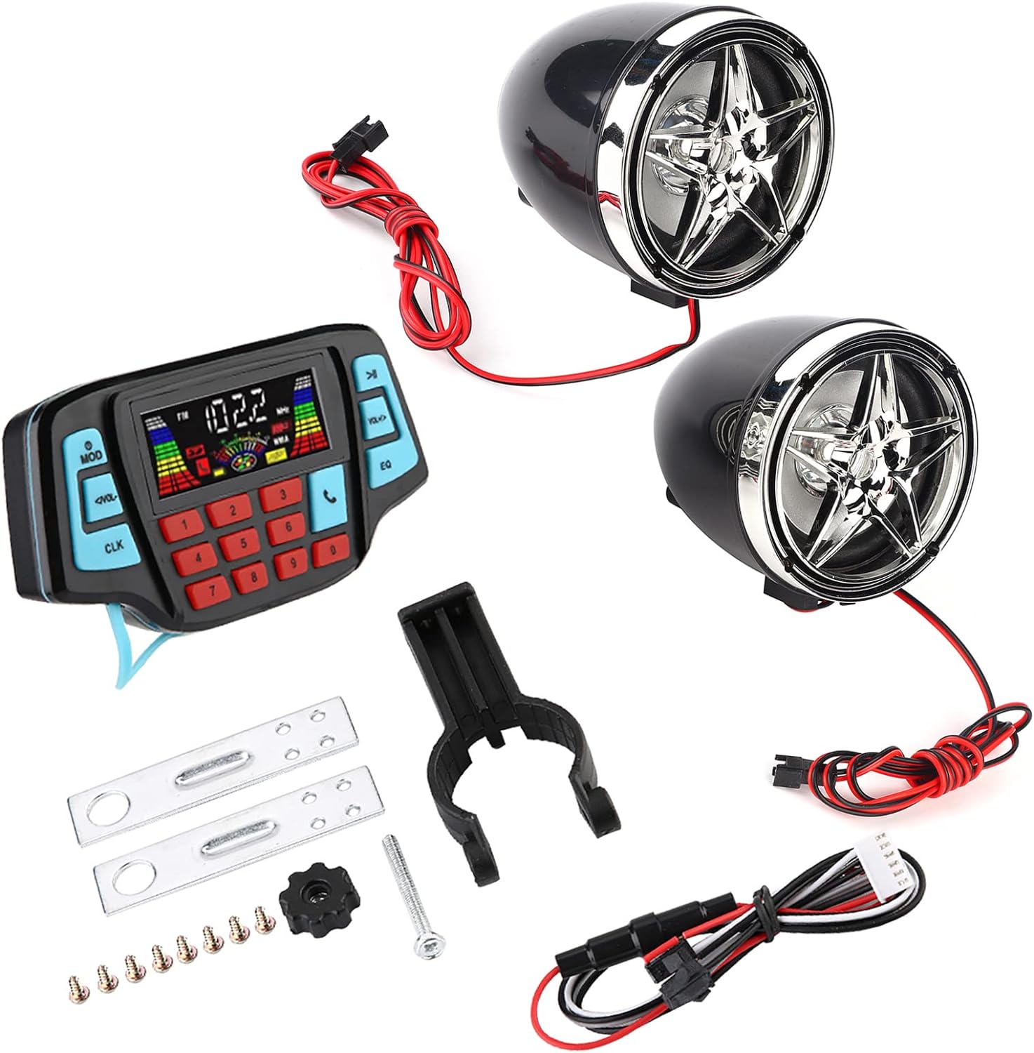 KIMISS Motorcycle Speakers, Motorcycle Speakers Waterproof, Motorcycle Speakers and Amplifier Audio Sound System BT MP3 Player Audio Stereo Speaker System USB Memory Card Carrier KIMISS Motorcycle Speakers, Motorcycle Speakers Waterproof, Motorcycle Speakers and Amplifier Audio Sound System BT MP3 Player Audio Stereo Speaker System USB Memory Card Carrier