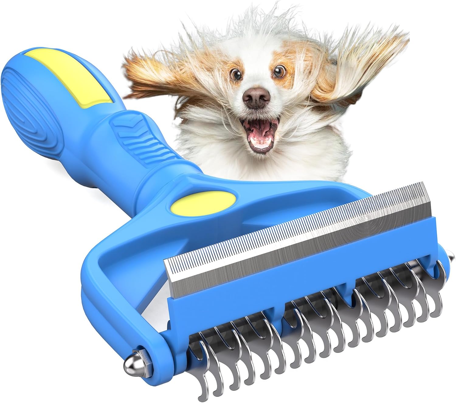 Dog Grooming Brush, Dematting Comb for Dogs and Cats, Pet Grooming Rake for Dogs, Cat Undercoat Deshedding Brush, 3 in 1 Upgraded Version Undercoat Rake for Thick Hair Pets Dog Grooming Brush, Dematting Comb for Dogs and Cats, Pet Grooming Rake for Dogs, Cat Undercoat Deshedding Brush, 3 in 1 Upgraded Version Undercoat Rake for Thick Hair Pets