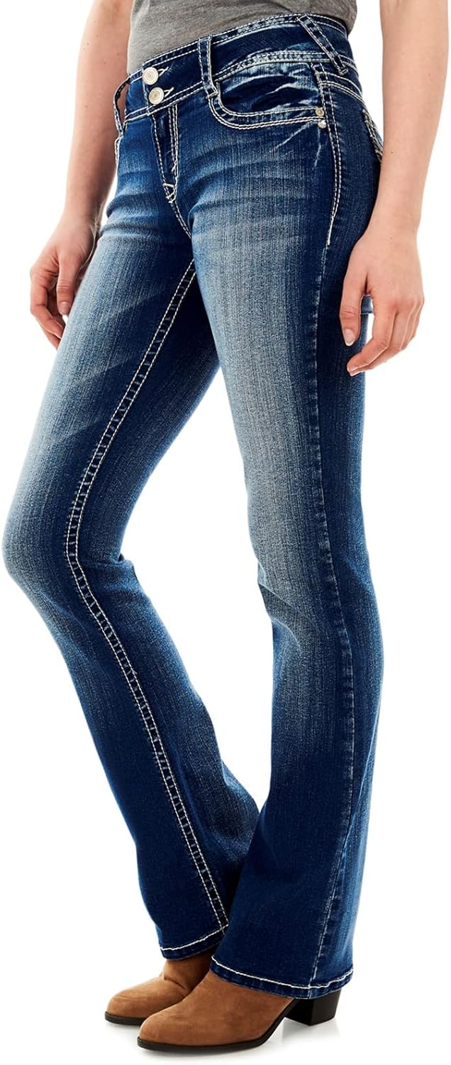 WallFlower Women’s Luscious Curvy Bootcut Mid-Rise Insta Stretch Juniors Jeans WallFlower Women’s Luscious Curvy Bootcut Mid-Rise Insta Stretch Juniors Jeans