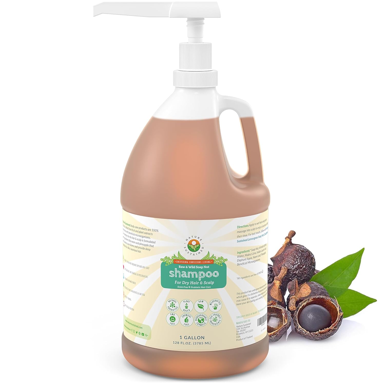 Natural Shampoo for Dry Hair & Scalp – Organic, Raw & Wildcrafted with Probiotics, Hypoallergenic & Sulfate Free Hydrating Shampoo for Dryness, Frizz, Breakage, Itchiness, Thinning – Gallon, Original Natural Shampoo for Dry Hair & Scalp – Organic, Raw & Wildcrafted with Probiotics, Hypoallergenic & Sulfate Free Hydrating Shampoo for Dryness, Frizz, Breakage, Itchiness, Thinning – Gallon, Original