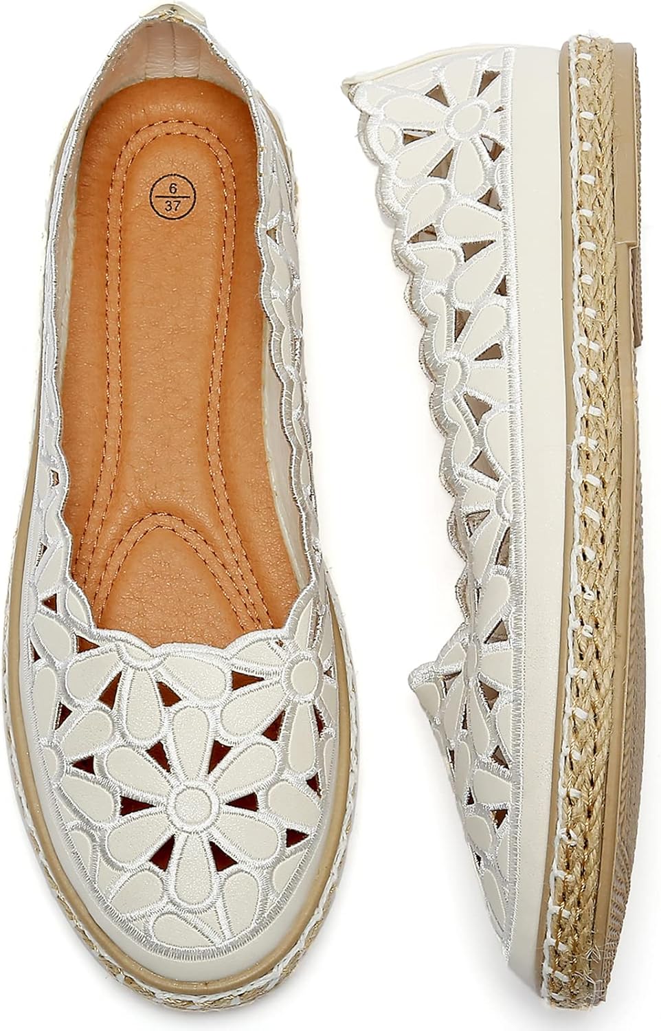 HEAWISH Women’s Ballet Flat Daisy Round Toe Dress Shoes Casual Slip On Rope Loafer HEAWISH Women’s Ballet Flat Daisy Round Toe Dress Shoes Casual Slip On Rope Loafer